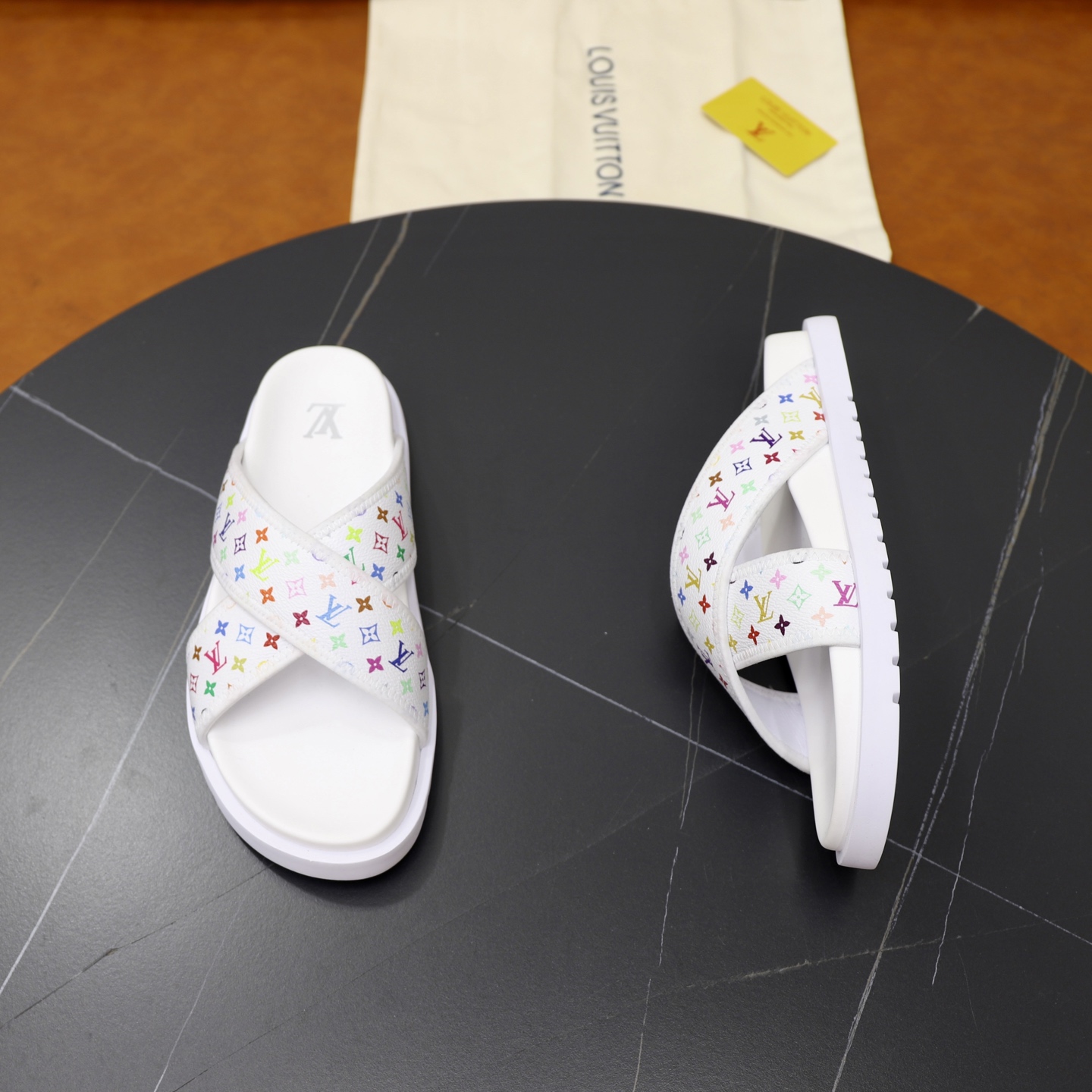Louis Vuitton Multicolor Monogram Cross Strap Sandals Slides Size 38-44 8 i1742833132376 4281 0 6
