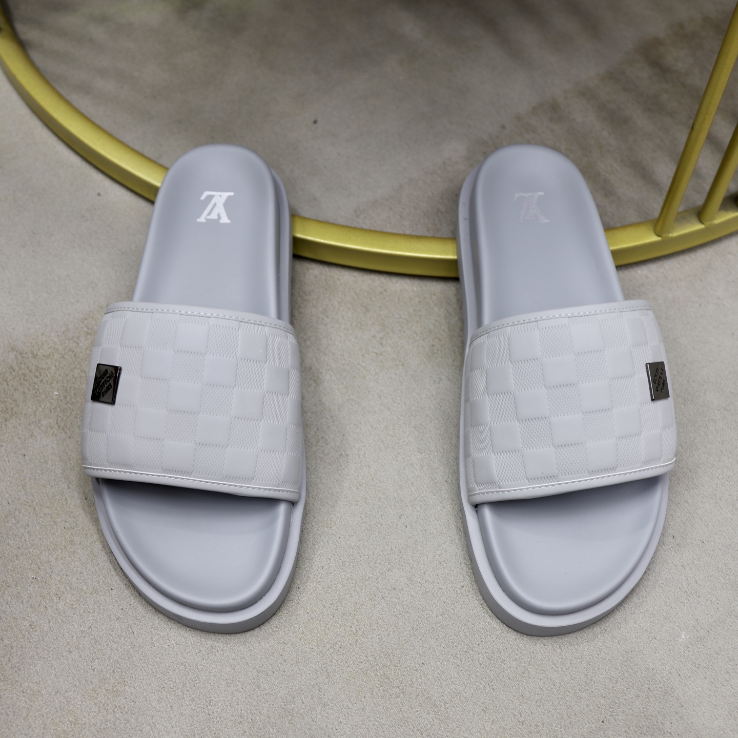 Louis Vuitton Men's Fashionable Gray Slides - Comfortable and Luxurious 4 i1742833194767 1691 0 2