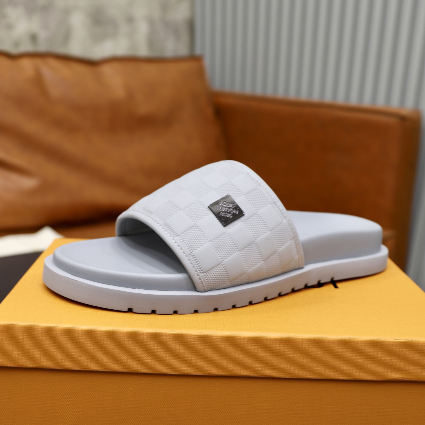 Louis Vuitton Men's Fashionable Gray Slides - Comfortable and Luxurious 5 i1742833195751 5313 0 3
