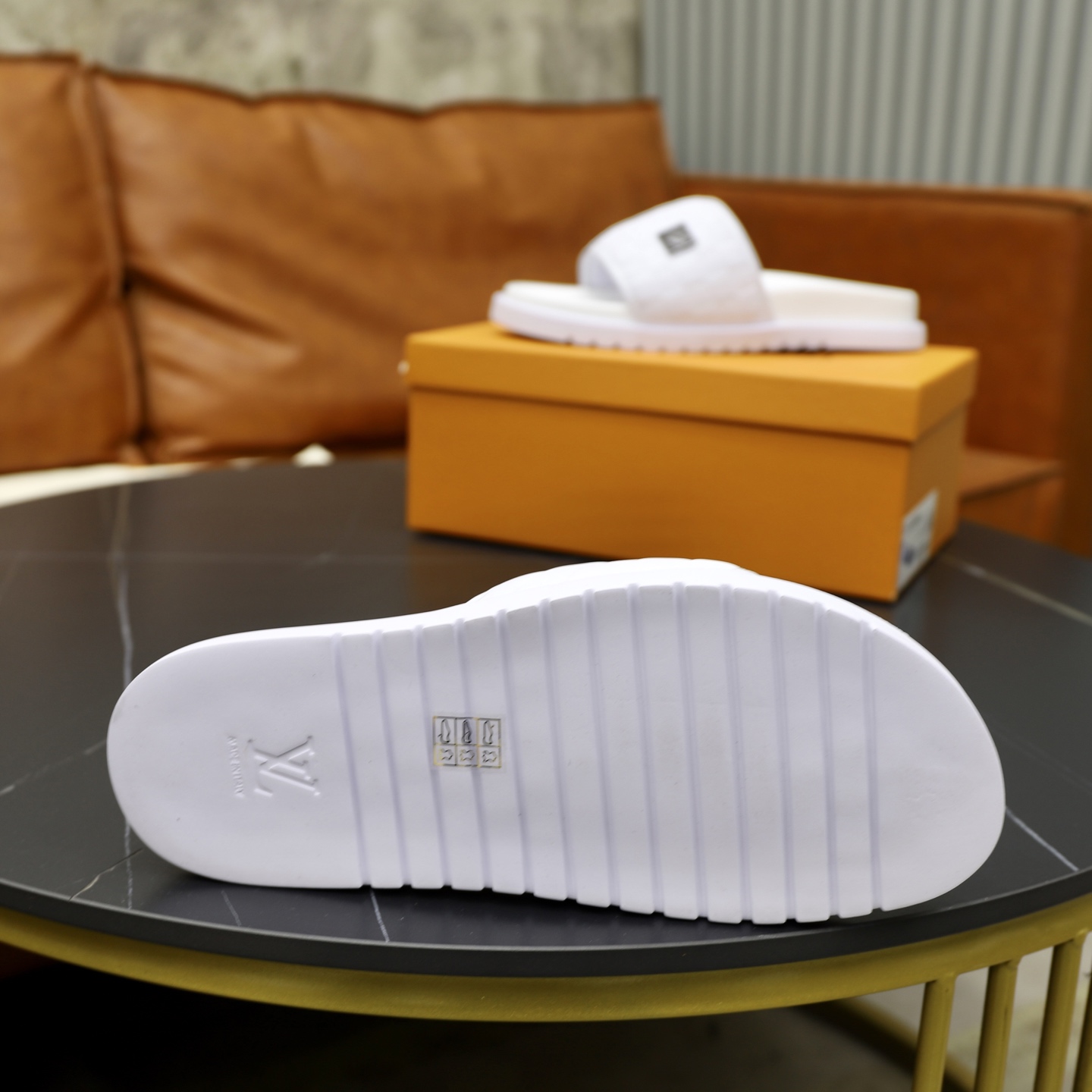 Louis Vuitton Men's White Leather Slides - Size 38-44 - Fashionable & Comfortable 10 i1742833208486 9963 0 8