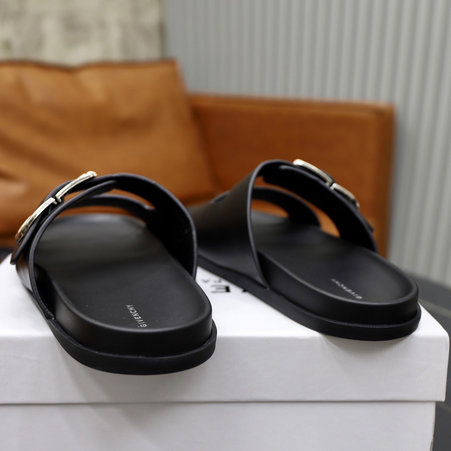 Givenchy Men's Black Leather Buckle Slide Sandals | Comfortable & Stylish 6 i1743523981852 8121 0 4