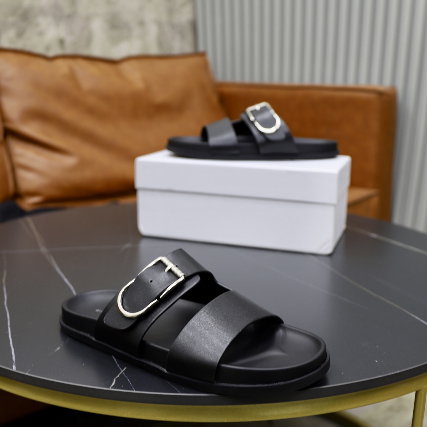 Givenchy Men's Black Leather Buckle Slide Sandals | Comfortable & Stylish 9 i1743523981894 6070 0 7