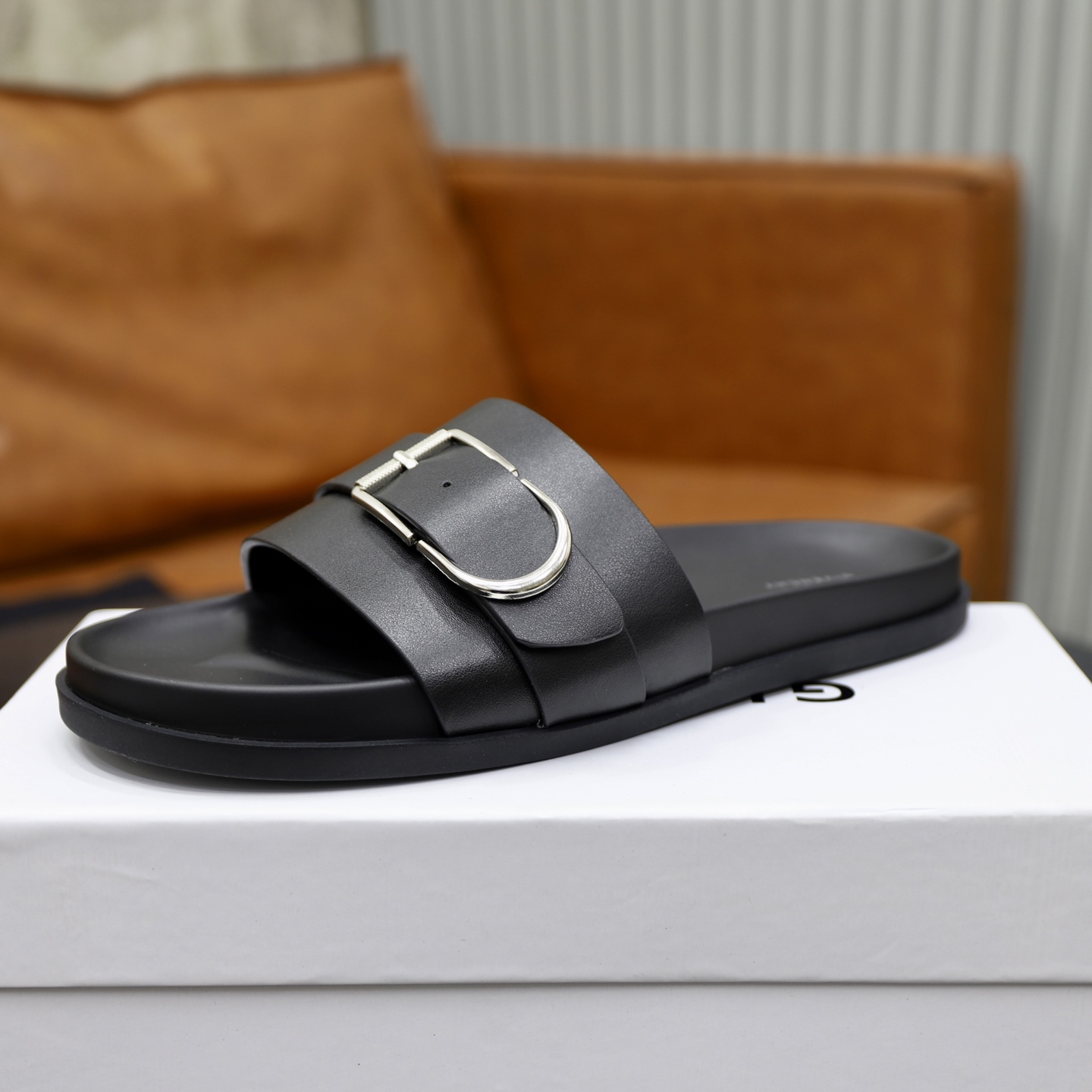 Givenchy Men's Black Leather Buckle Detail Slides Sandals Size EU 38-44 5 i1743524041071 4266 0 3