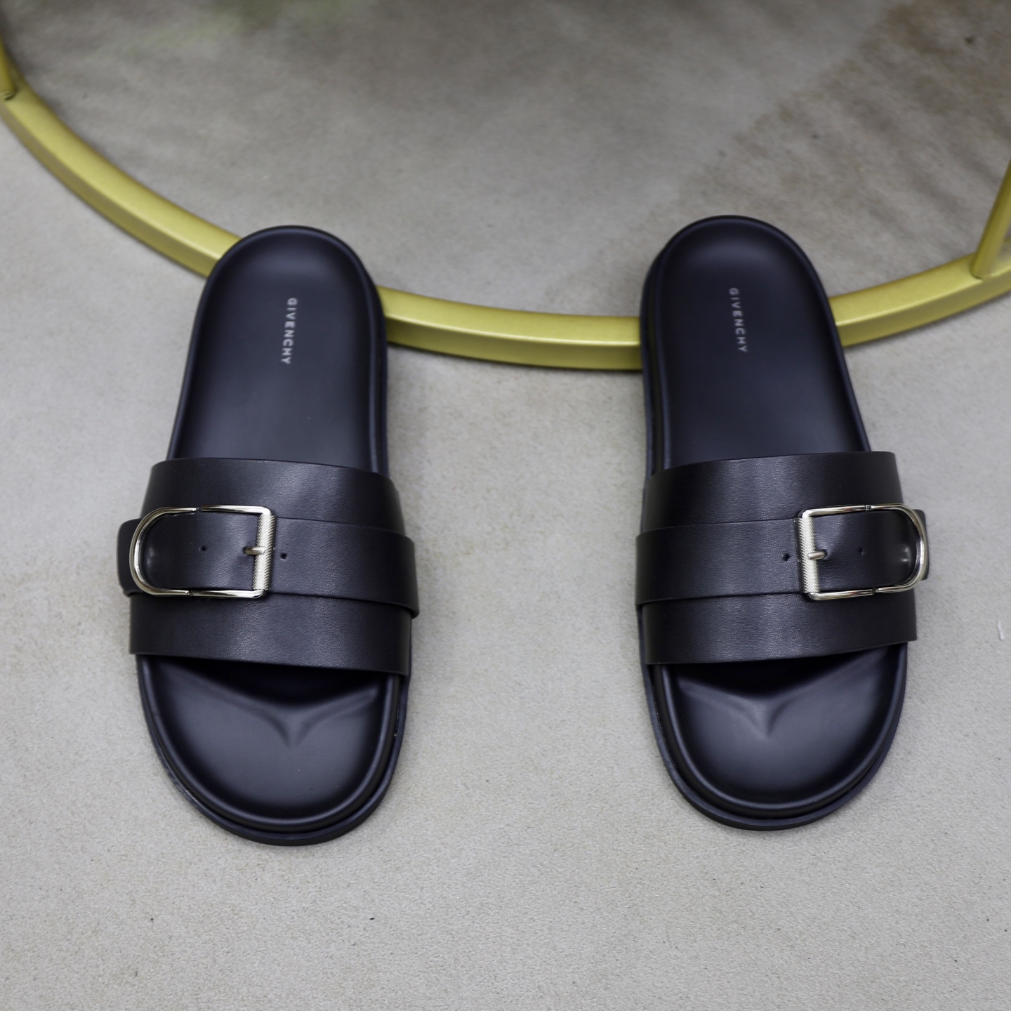 Givenchy Men's Black Leather Buckle Detail Slides Sandals Size EU 38-44 4 i1743524041090 6856 0 2