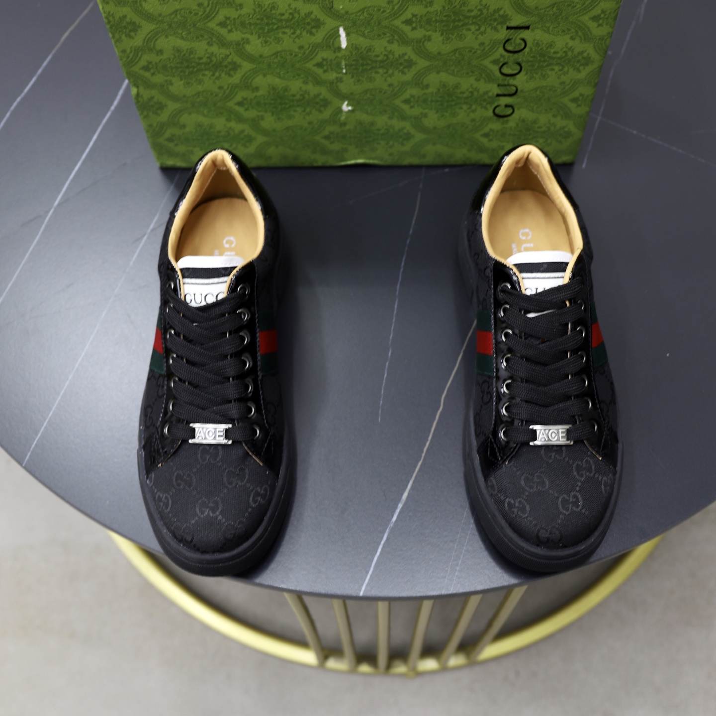 Gucci Men's Low-Top Sneaker with Signature Web and GG Supreme Canvas