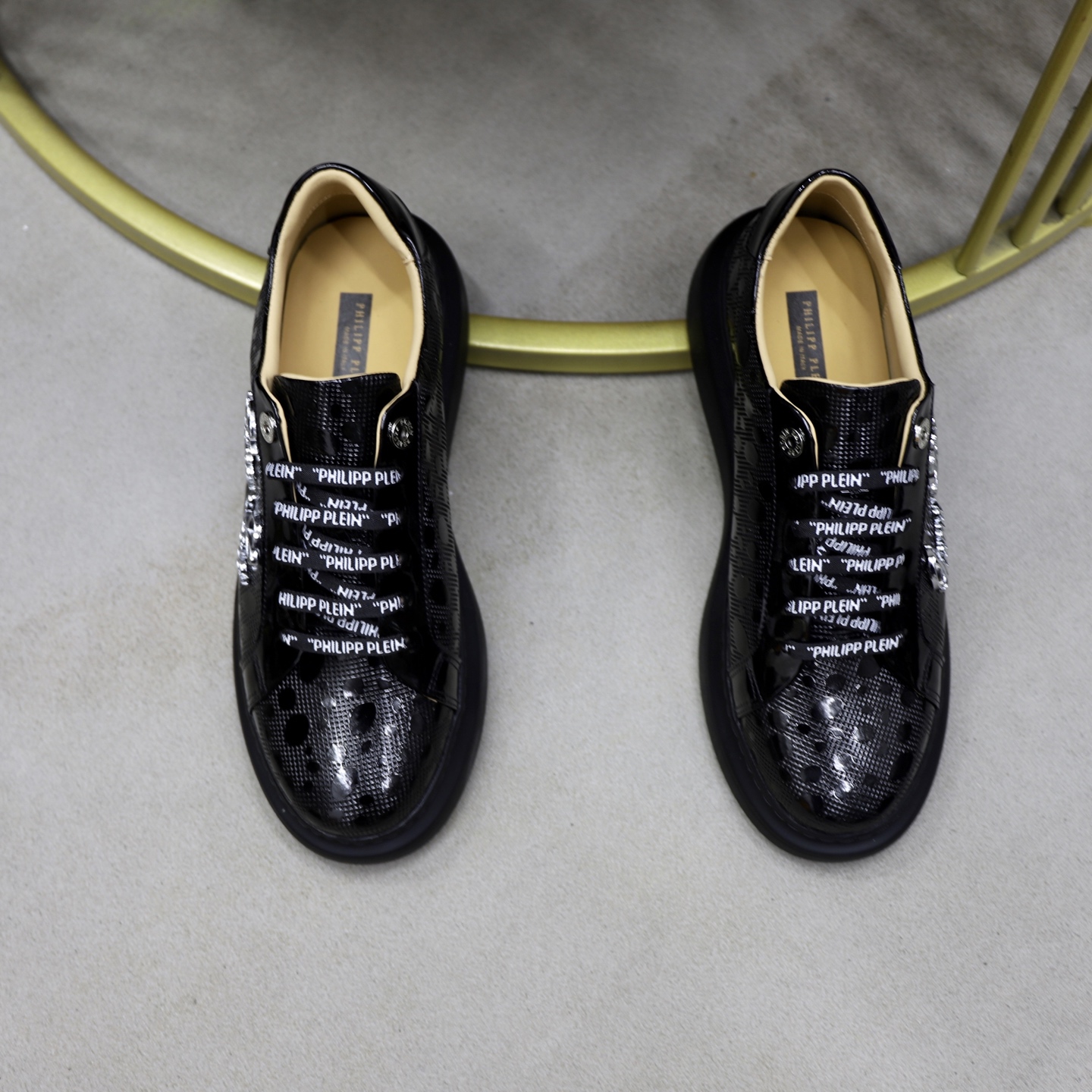 Philipp Plein Men's Black Leather Sneakers with Logo Laces, Sizes 38-44 4 i1743609932774 2769 0 2