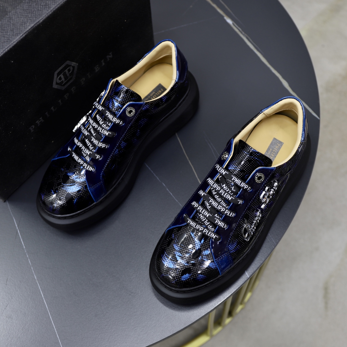 Philipp Plein Men's Handmade Leather Sneakers with Rhinestone Accents 3 i1743609947585 3573 0 1