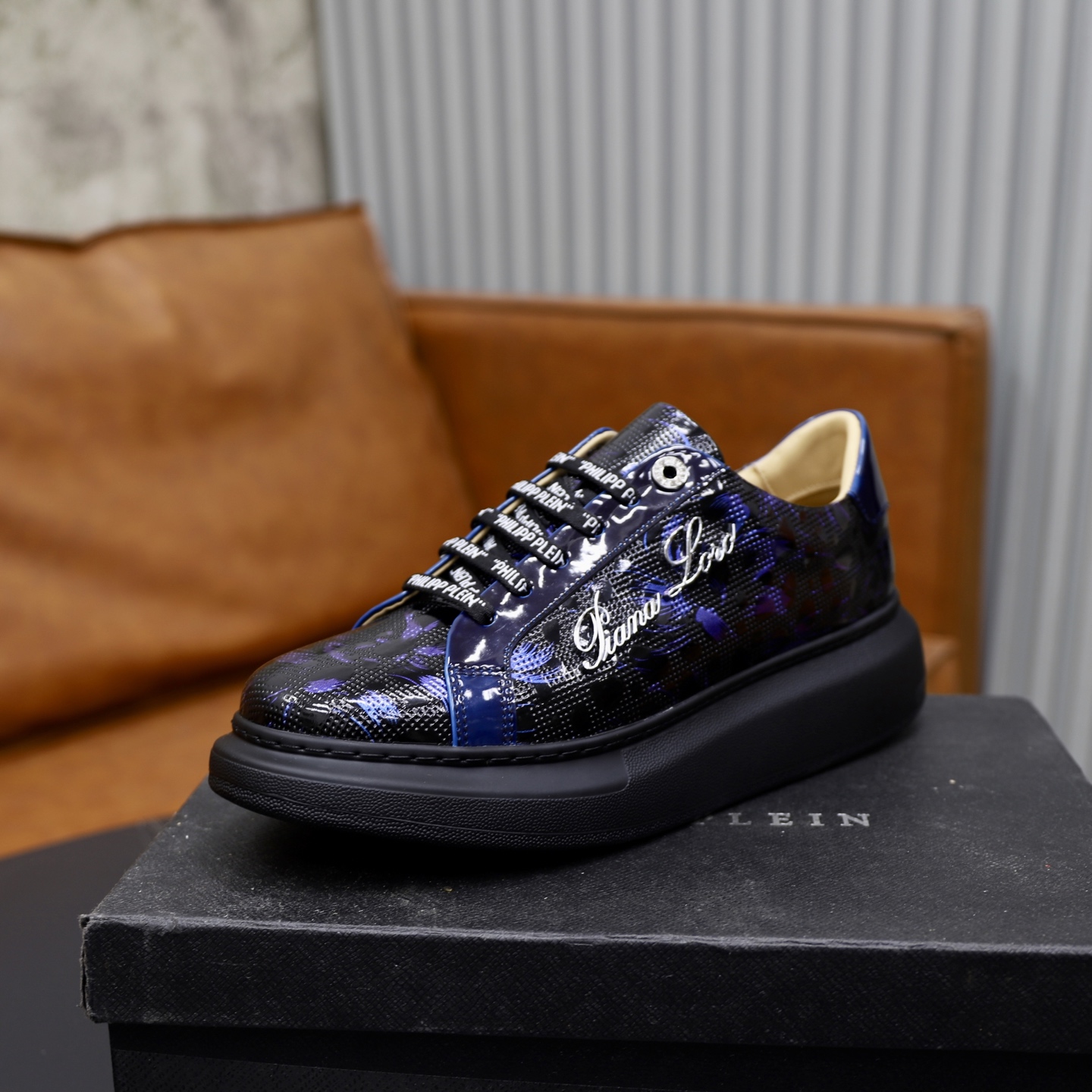 Philipp Plein Men's Handmade Leather Sneakers with Rhinestone Accents 5 i1743609948884 999 0 3