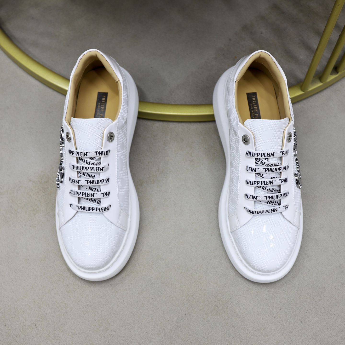 Philipp Plein White Leather Sneakers with Rhinestone Embellishments 4 i1743609985240 4947 0 2