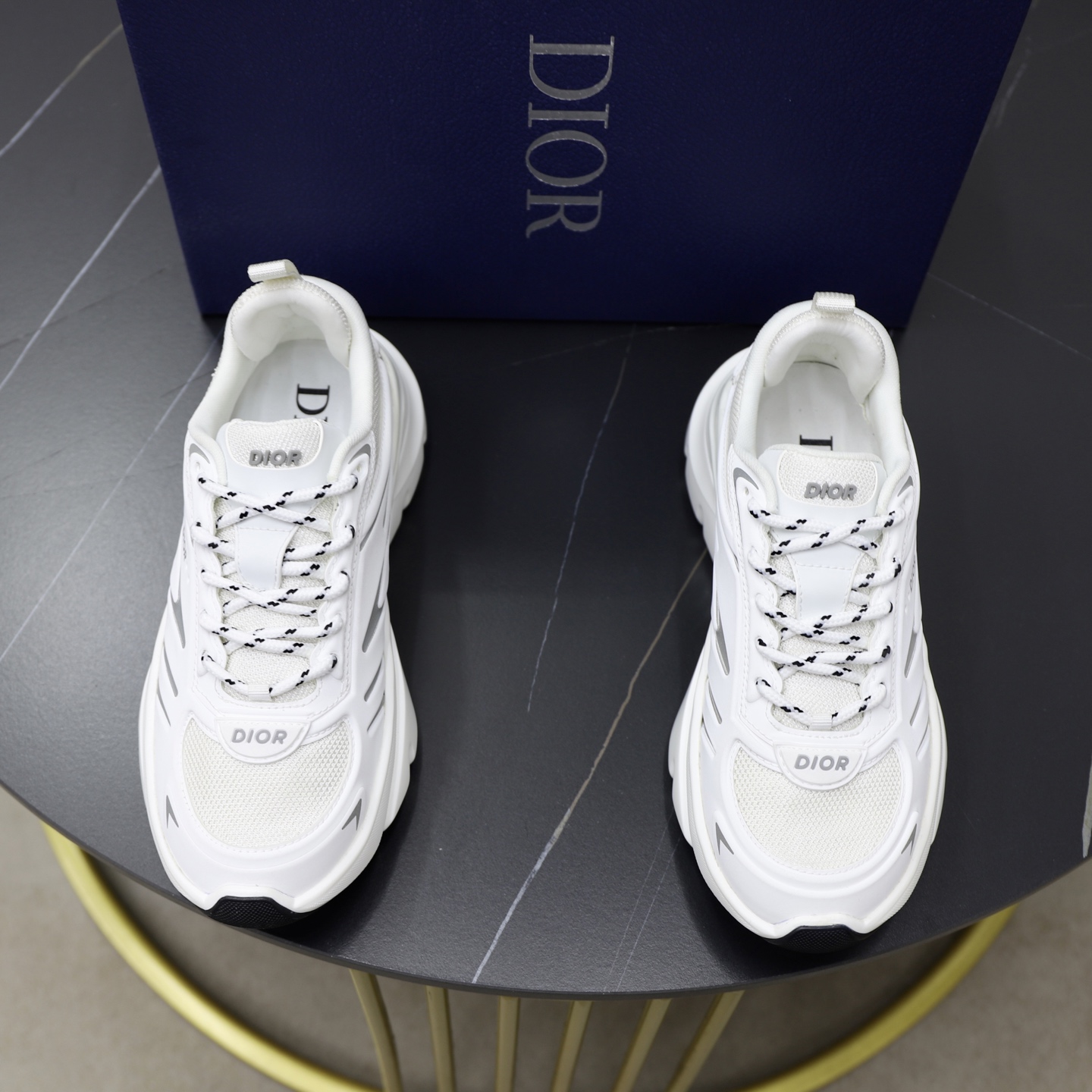 Dior B44 Blade White Leather Chunky Sneakers, Luxurious and Fashionable 1 Dior B44 Blade White Leather Chunky Sneakers, Luxurious and Fashionable