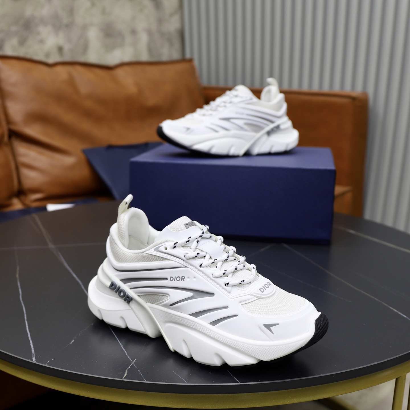 Dior B44 Blade White Leather Chunky Sneakers, Luxurious and Fashionable 9 i1743610528387 9662 0 7