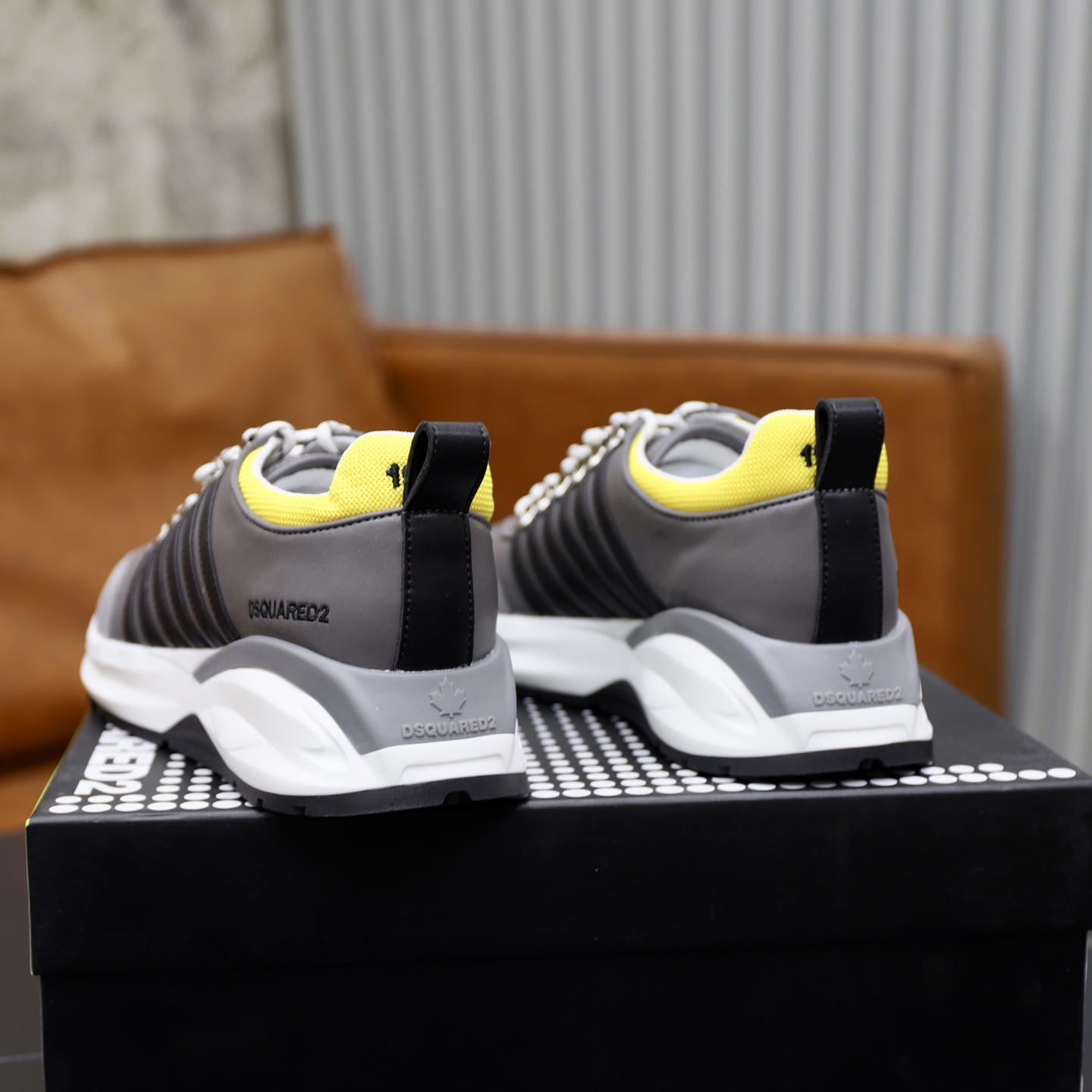Dsquared2 Men's Gray Leather Lace-Up Sneakers - Fashionable and Comfortable 6 i1743955808264 7613 0 4