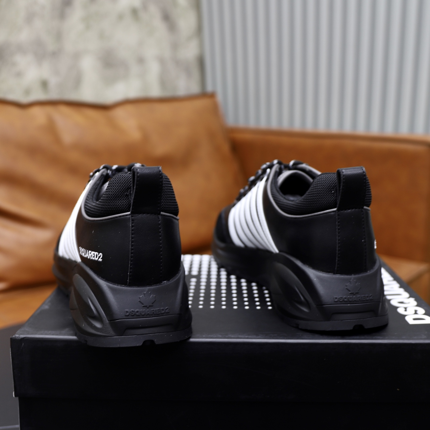 Dsquared2 Men's Black Leather & Fabric Fashion Sneakers - Size 39-45 6 i1743955822798 3110 0 4