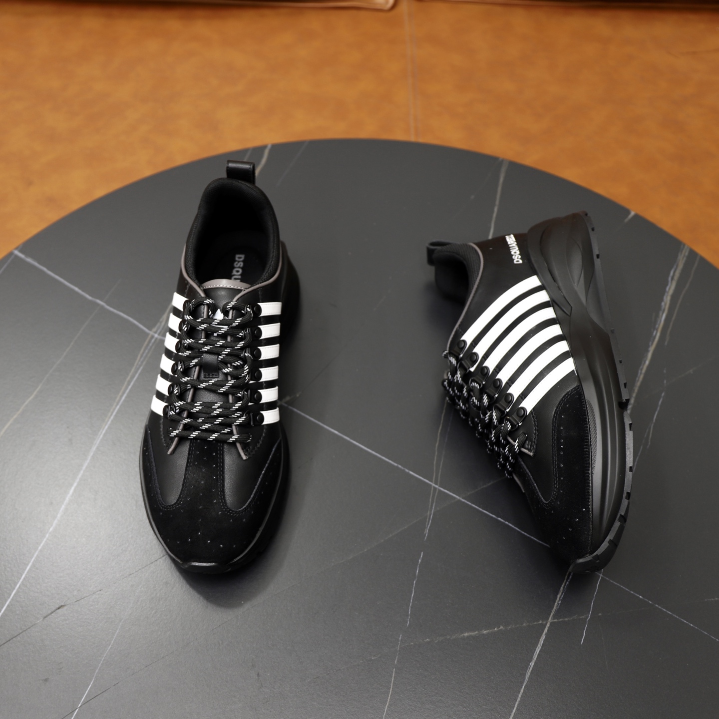 Dsquared2 Men's Black Leather & Fabric Fashion Sneakers - Size 39-45 8 i1743955824769 4720 0 6