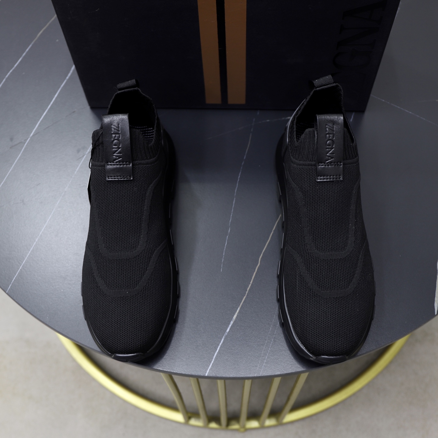 Zegna Men's Black Wool Knit Slip-On Sneakers Size 38-44 2 i1744214600632 9055 0 0
