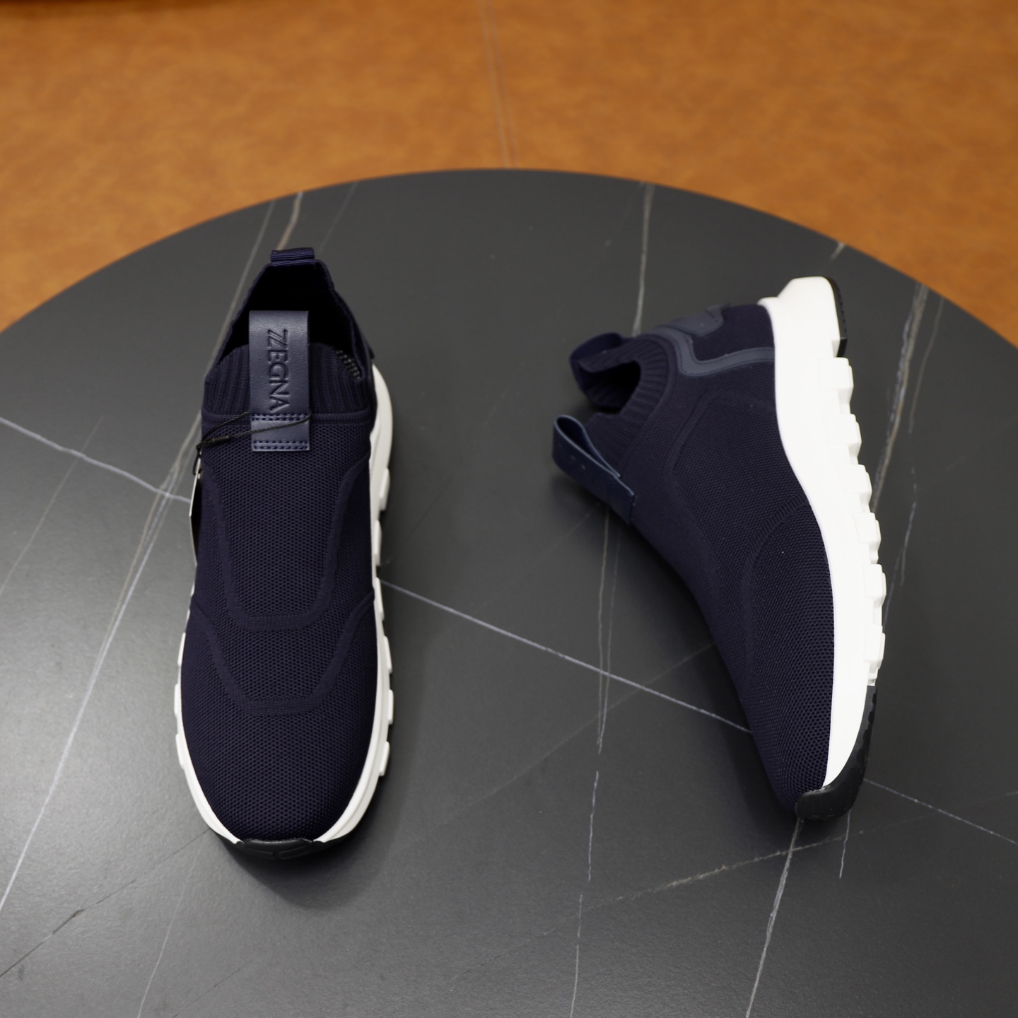 Zegna Men's Navy Blue Knit Slip-On Sneakers with TPU Sole - Size 38-44 8 i1744214664512 4247 0 6