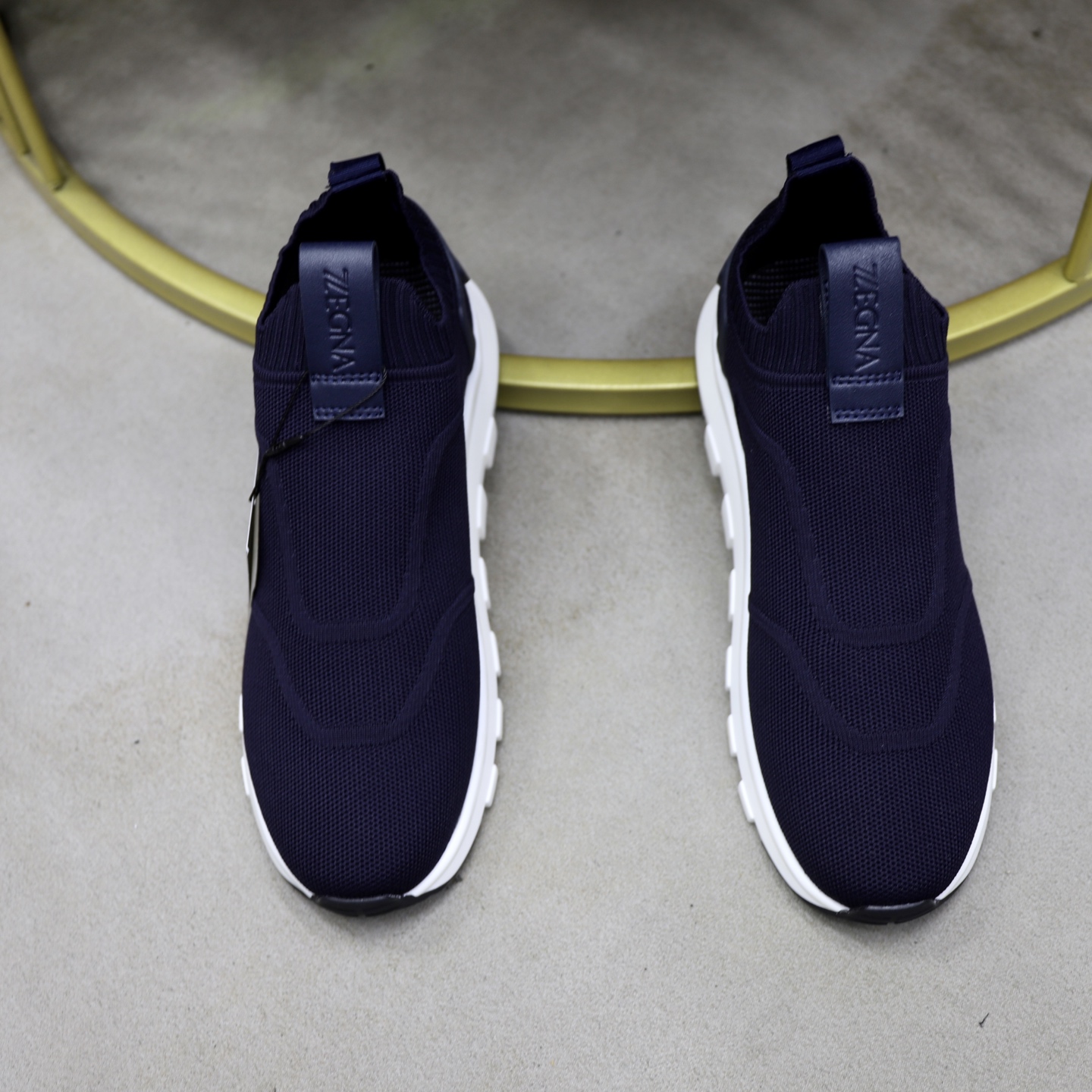 Zegna Men's Navy Blue Knit Slip-On Sneakers with TPU Sole - Size 38-44 4 i1744214666220 7260 0 2