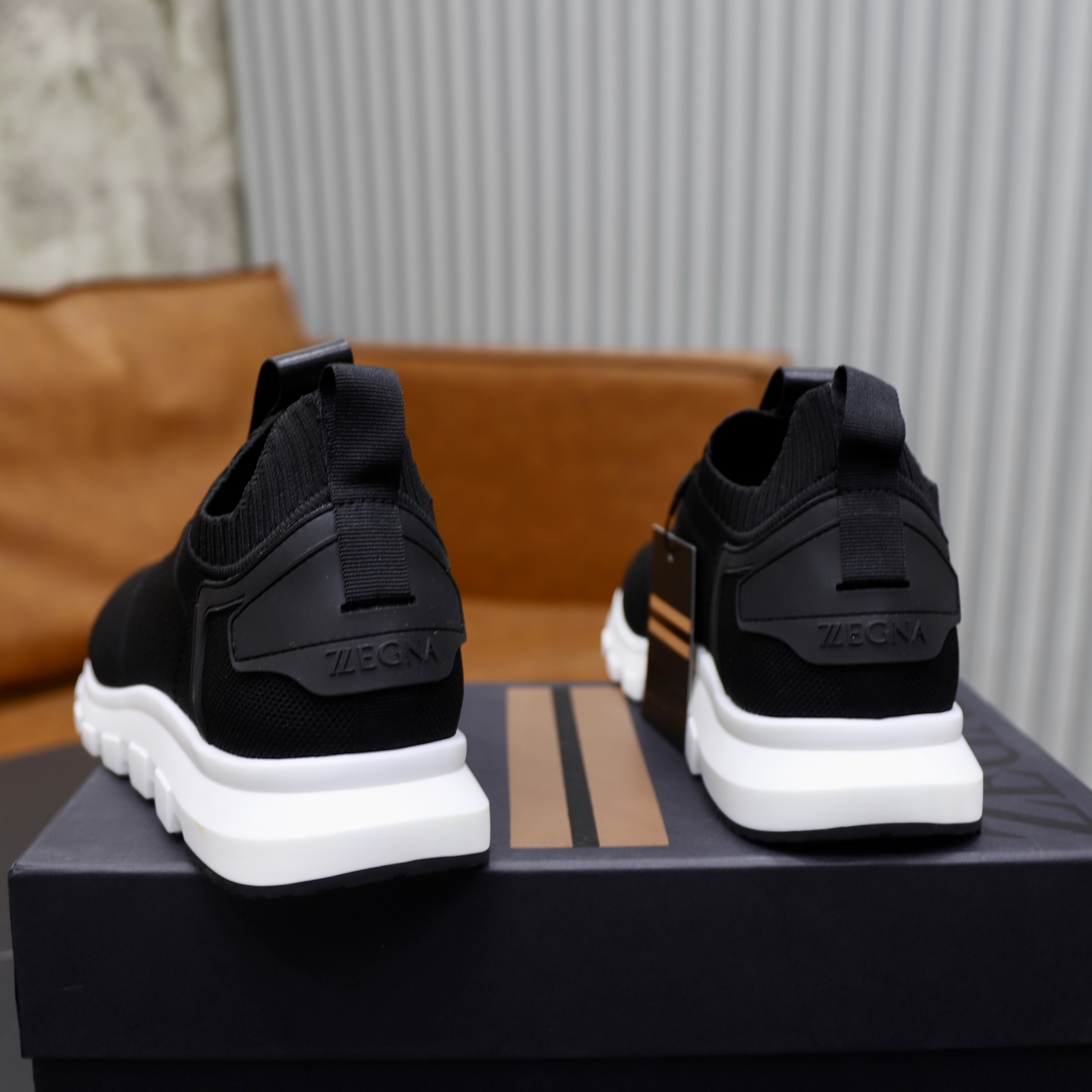 Zegna Men's Black Wool Blend Knit Slip-On Sneakers - Comfortable & Stylish 6 i1744214713695 4255 0 4