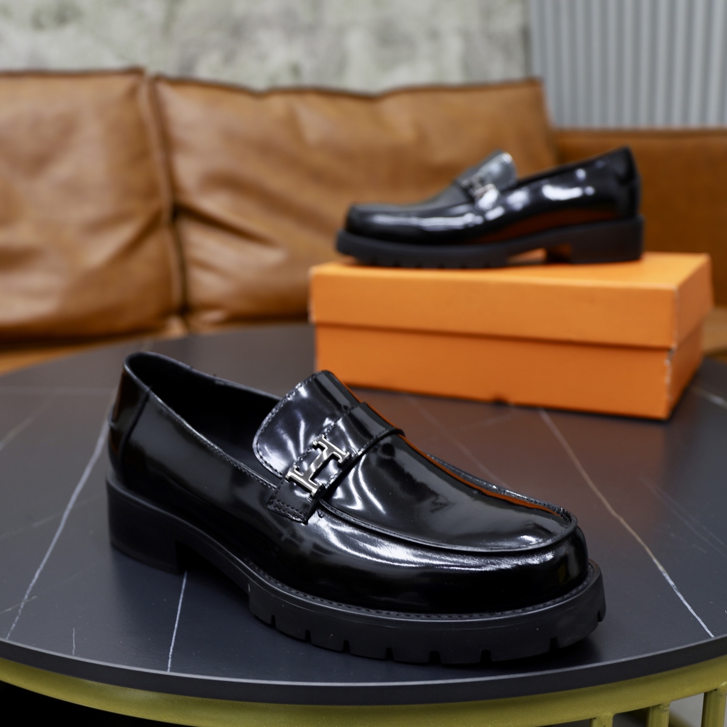 Hermes Men's Leather Loafers - Black, Sizes 38-44 - Original Quality 9 i1744473707028 1864 0 7