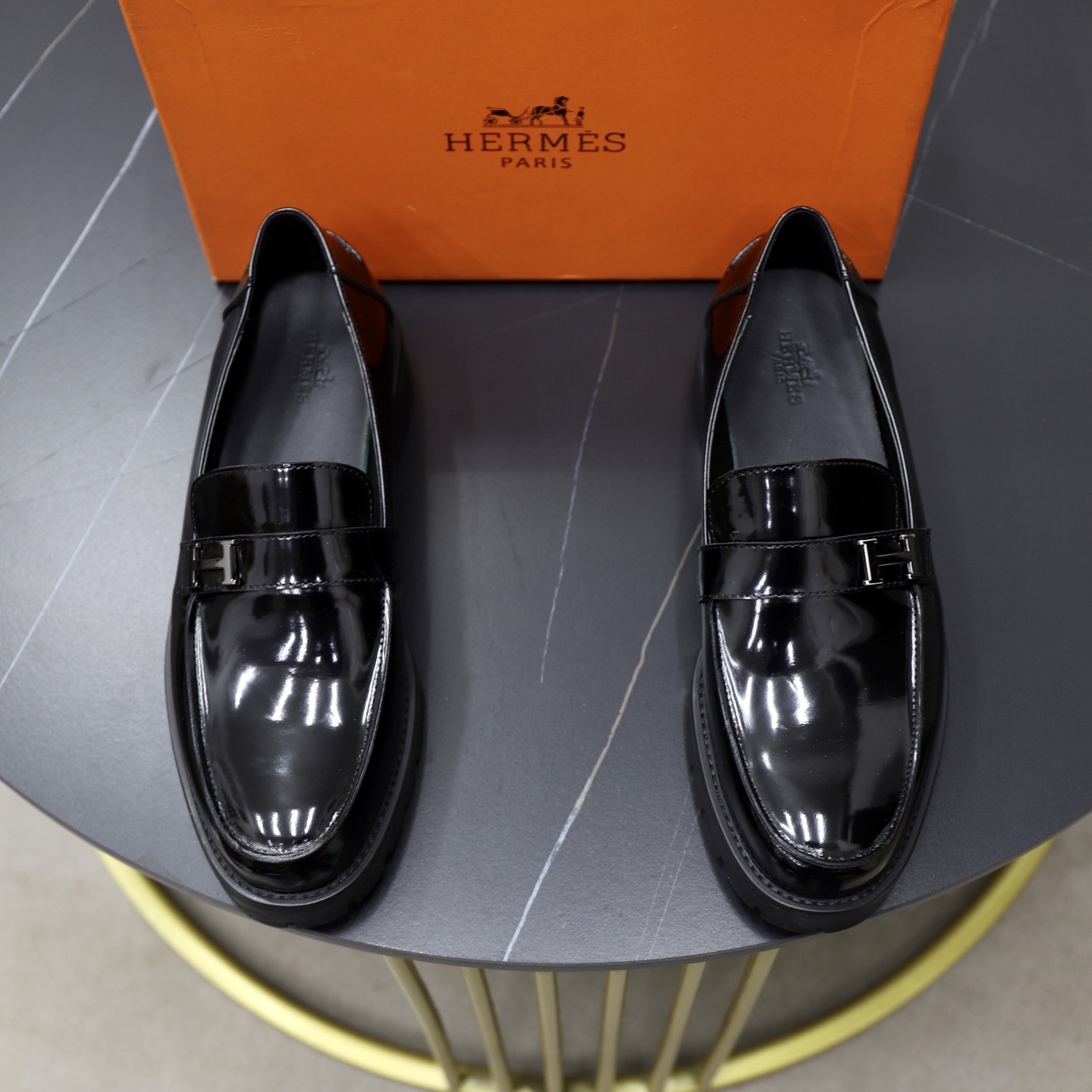Hermes Men's Leather Loafers - Black, Sizes 38-44 - Original Quality 2 i1744473708705 476 0 0