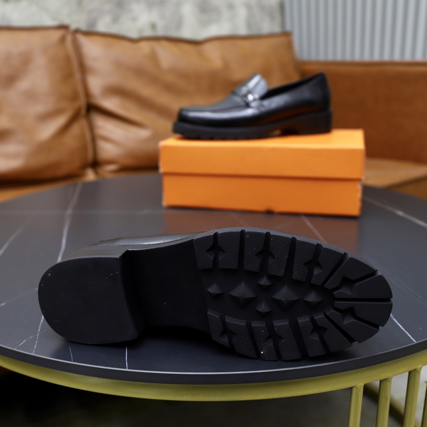 Hermes Men's Black Leather Loafers, Fashionable and Comfortable Shoes 10 i1744473770134 1303 0 8