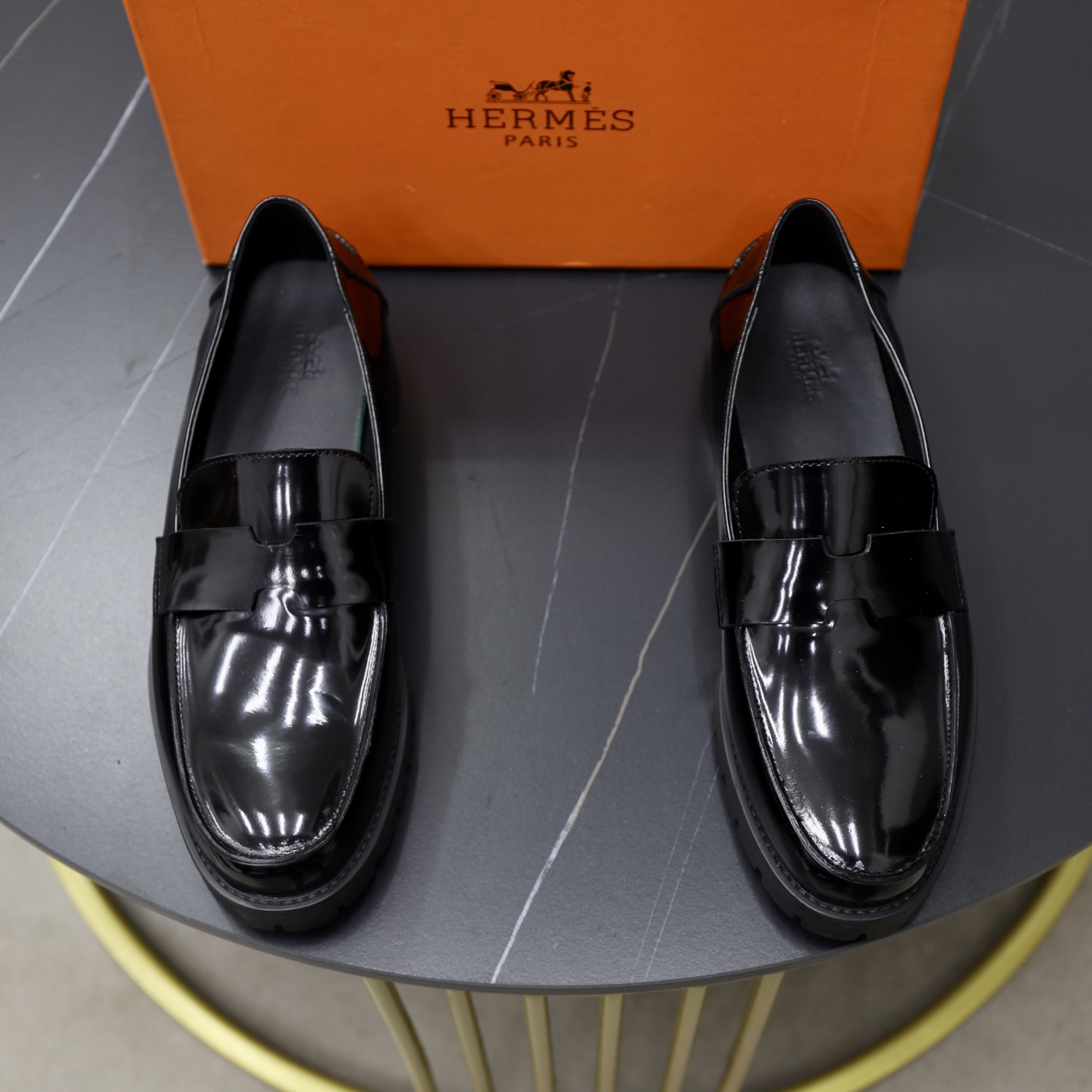 Hermes Men's Black Leather Loafers - Original Quality, Sizes 38-44 2 i1744473848285 7454 0 0