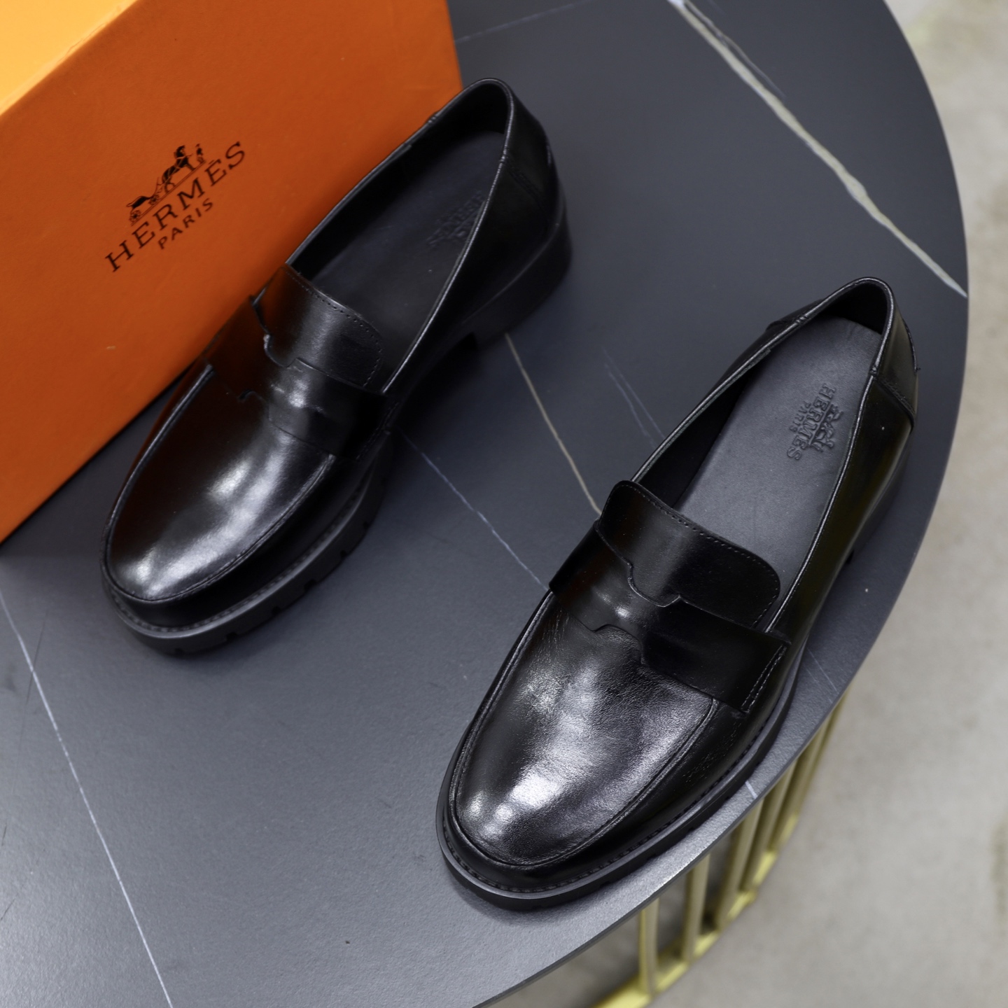 Hermes Men's Leather Loafers - Stylish & Comfortable Dress Shoes 3 i1744473863345 242 0 1