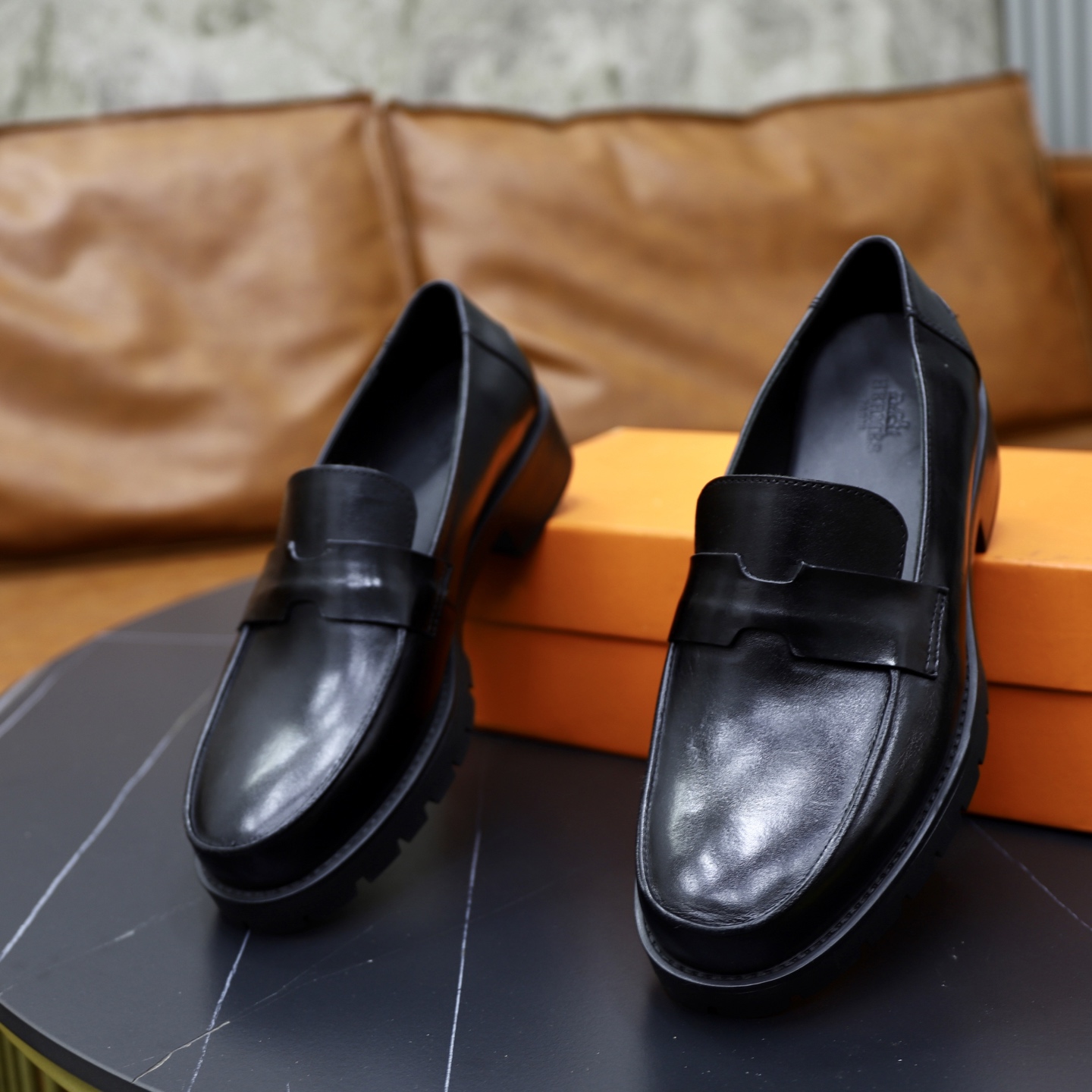 Hermes Men's Leather Loafers - Stylish & Comfortable Dress Shoes 7 i1744473863372 3524 0 5