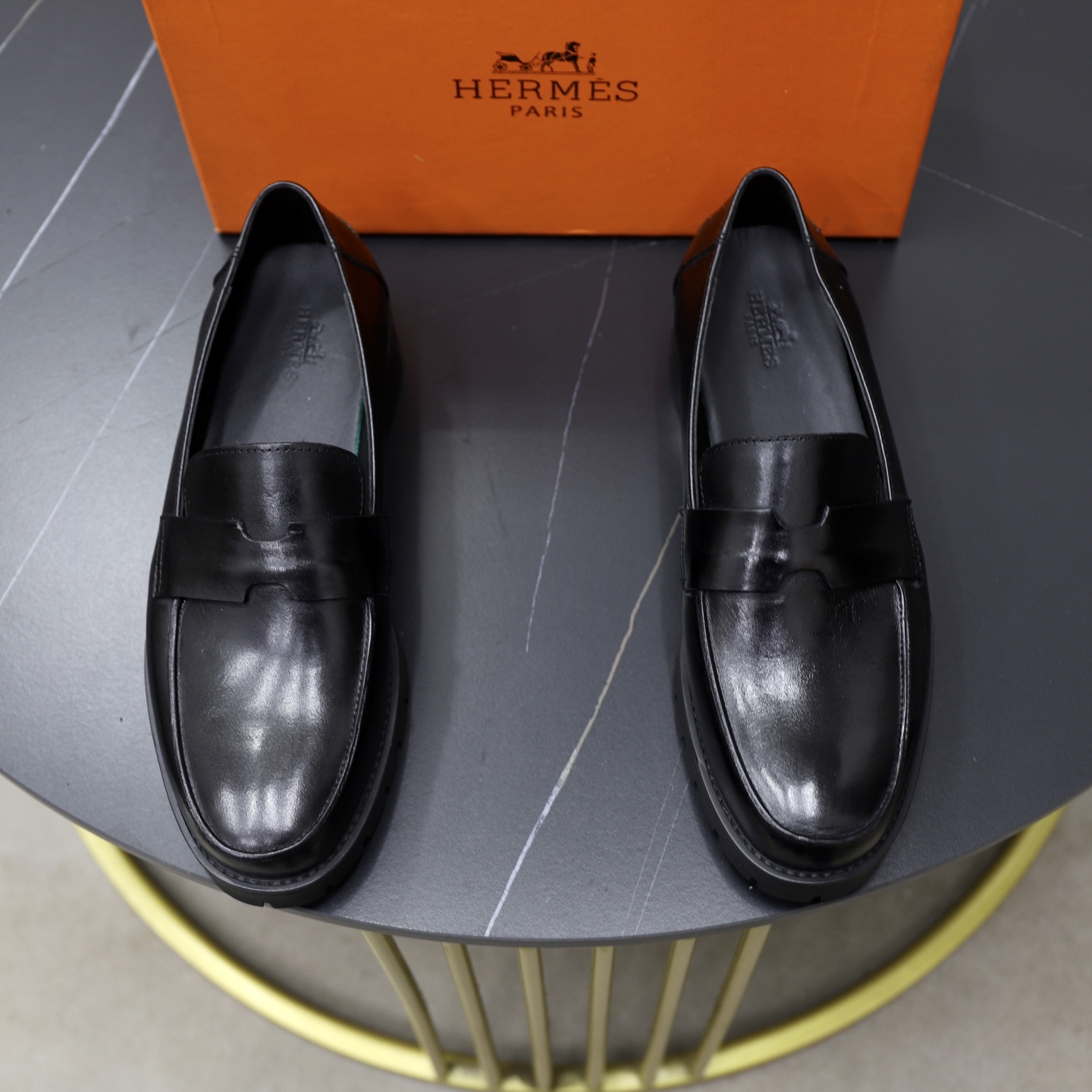 Hermes Men's Leather Loafers - Stylish & Comfortable Dress Shoes 1 Hermes Men's Leather Loafers - Stylish & Comfortable Dress Shoes