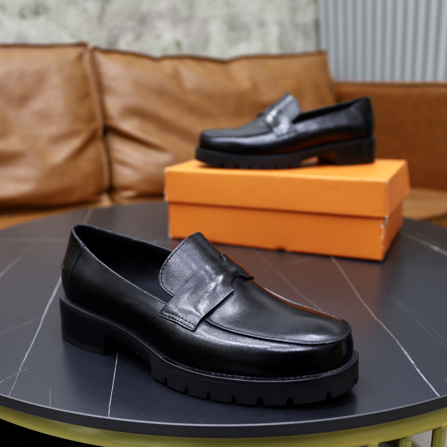 Hermes Men's Leather Loafers - Stylish & Comfortable Dress Shoes 9 i1744473864553 8798 0 7