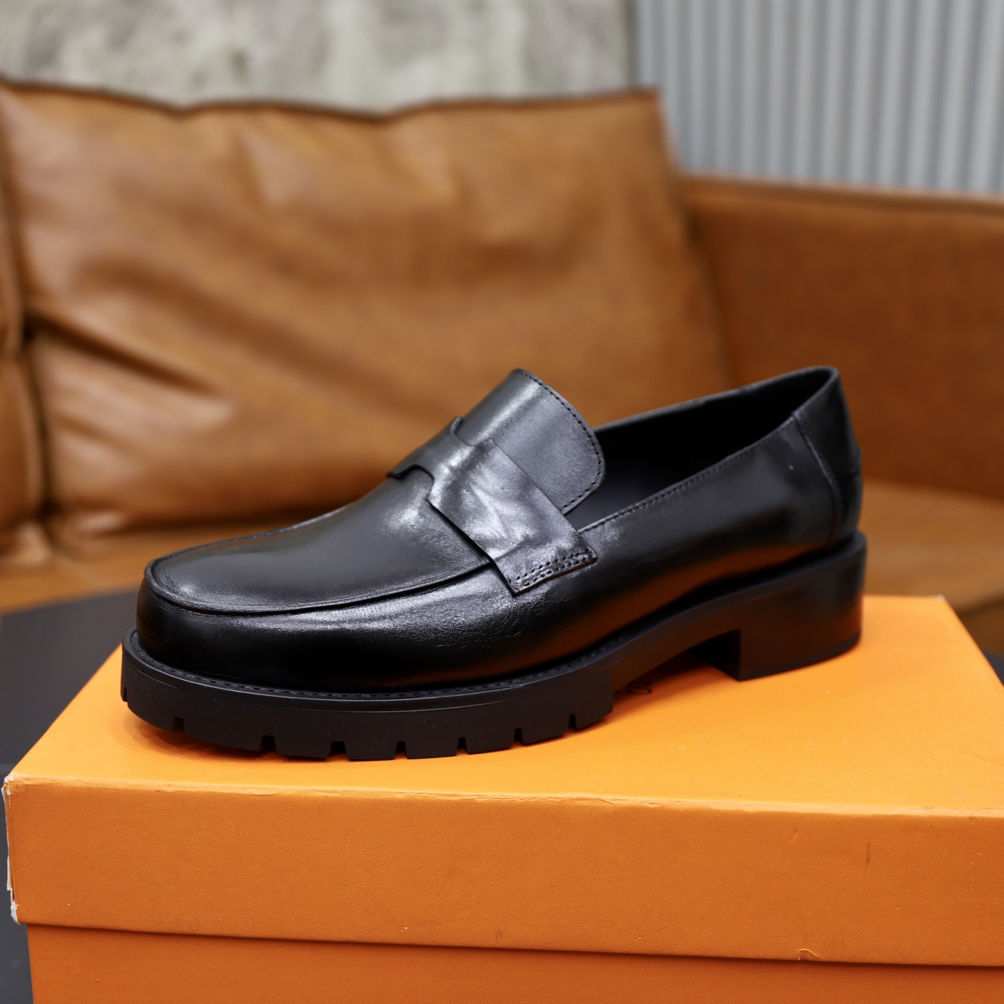 Hermes Men's Leather Loafers - Stylish & Comfortable Dress Shoes 5 i1744473864614 9619 0 3