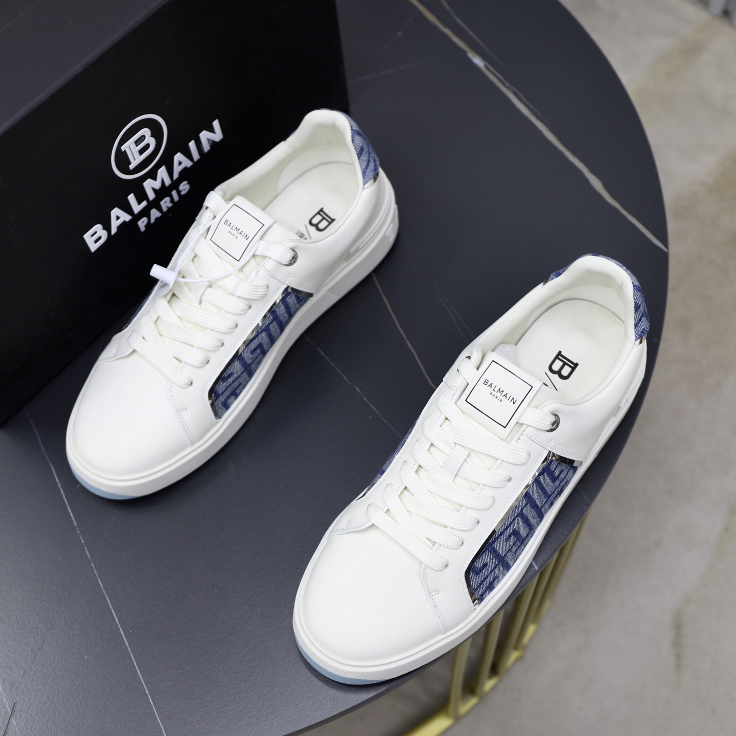 Balmain Men's White Leather Slip-On Sneakers with Embossed Logo - Size 39-44 3 i1744733449370 7078 0 1
