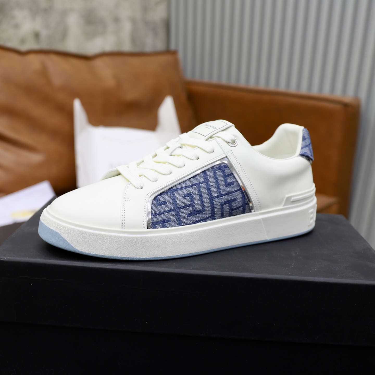 Balmain Men's White Leather Slip-On Sneakers with Embossed Logo - Size 39-44 5 i1744733450831 1446 0 3