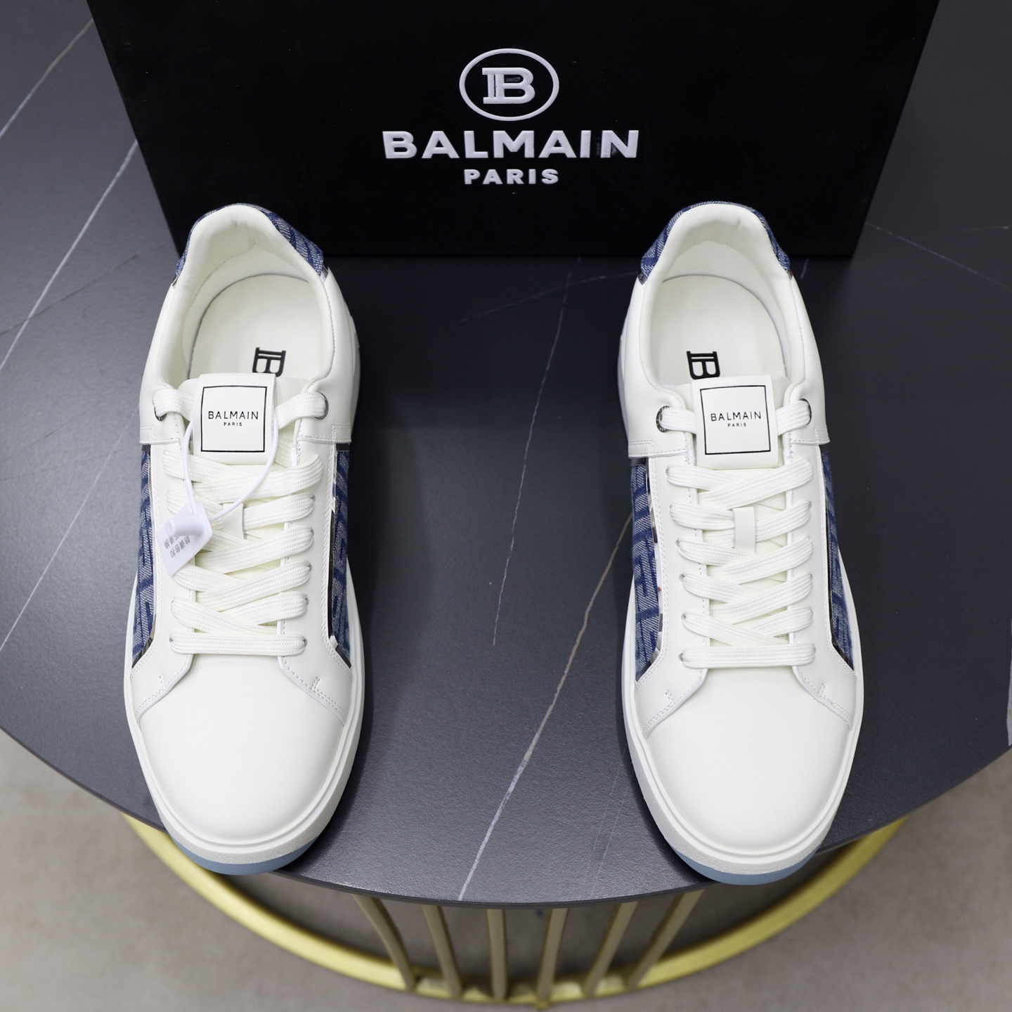 Balmain Men's White Leather Slip-On Sneakers with Embossed Logo - Size 39-44 2 i1744733450847 8182 0 0