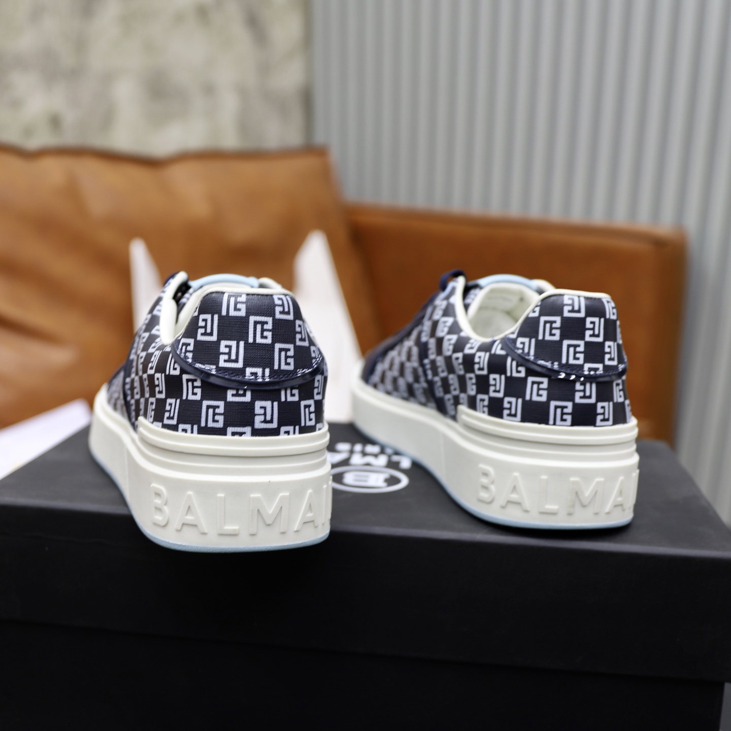 Balmain Men's Slip-On Sneakers with Embossed Leather Upper 6 i1744733527865 6943 0 4