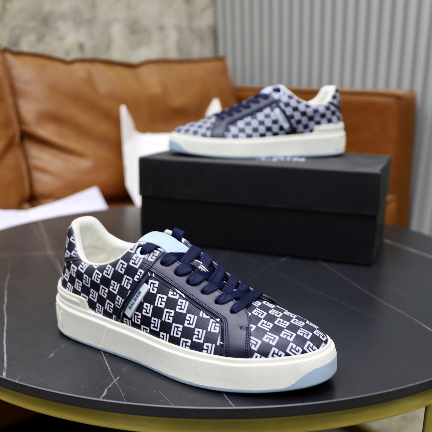 Balmain Men's Slip-On Sneakers with Embossed Leather Upper 9 i1744733529107 6848 0 7