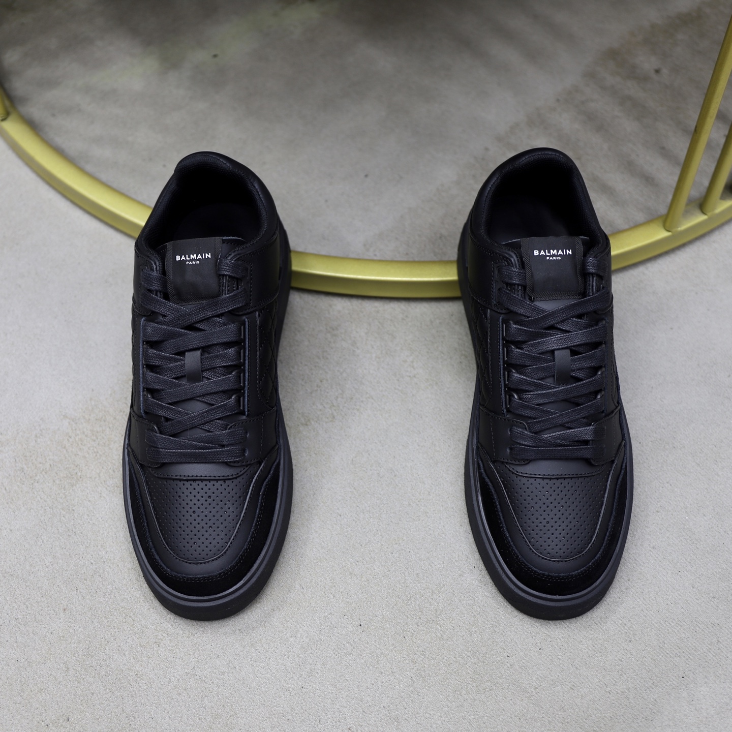 Balmain Men's Black Leather Low-Top Sneakers with Embossed Upper 4 i1744733554477 2836 0 2