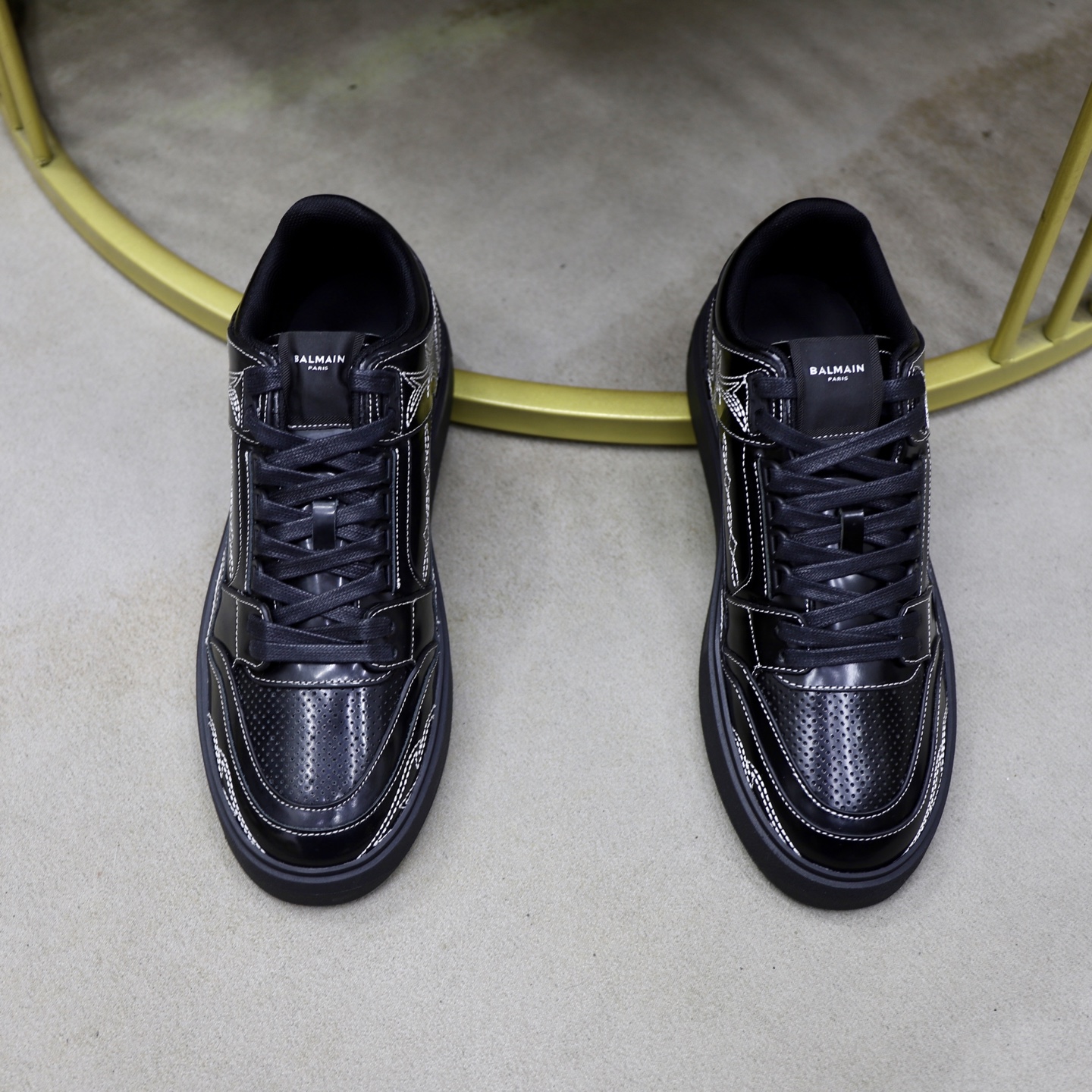 Balmain Men's Black Leather Slip-On Sneakers with Embossed Upper 4 i1744733580593 5274 0 2