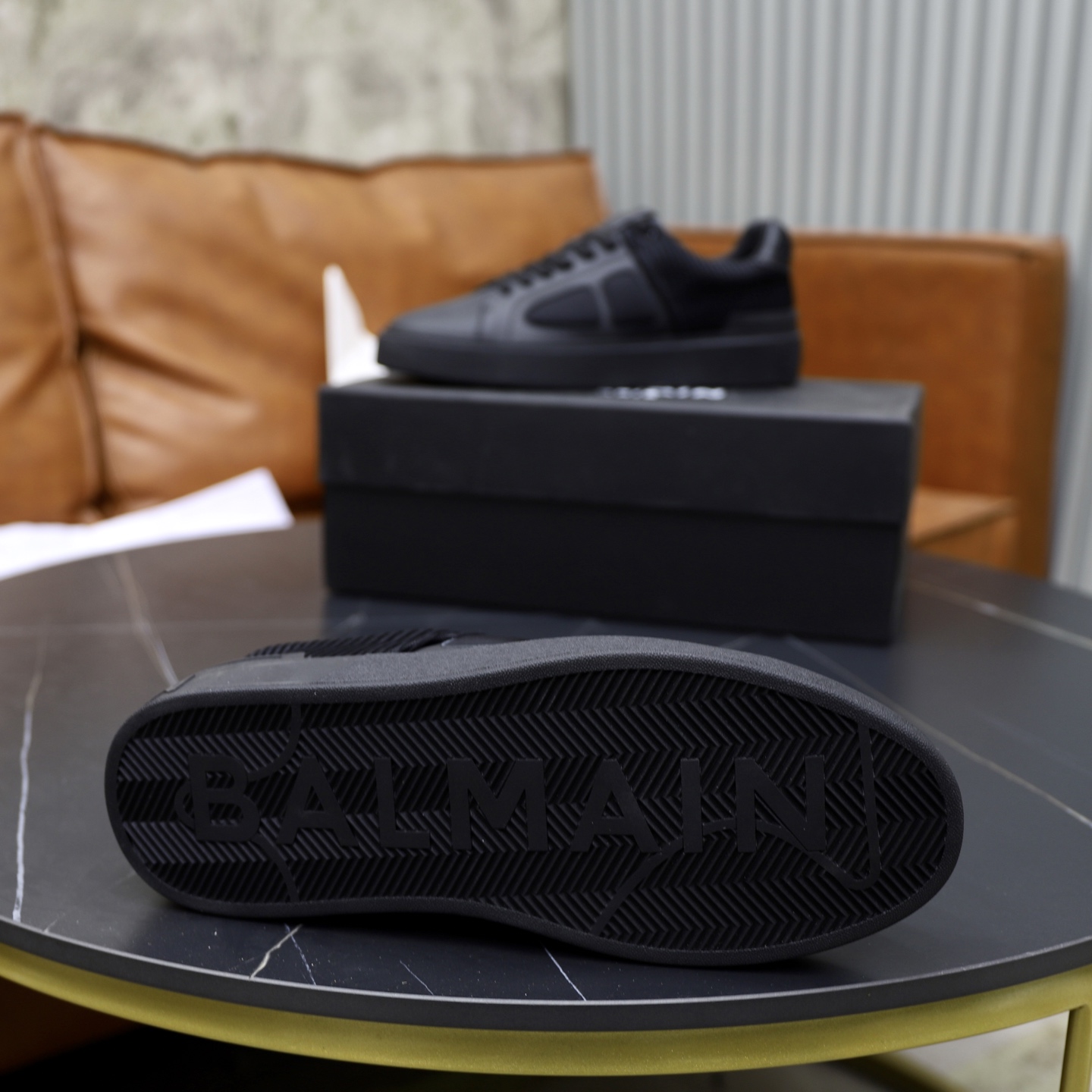 Balmain Men's Black Leather Slip-On Sneakers - Stylish and Comfortable 10 i1744733610152 5963 0 8