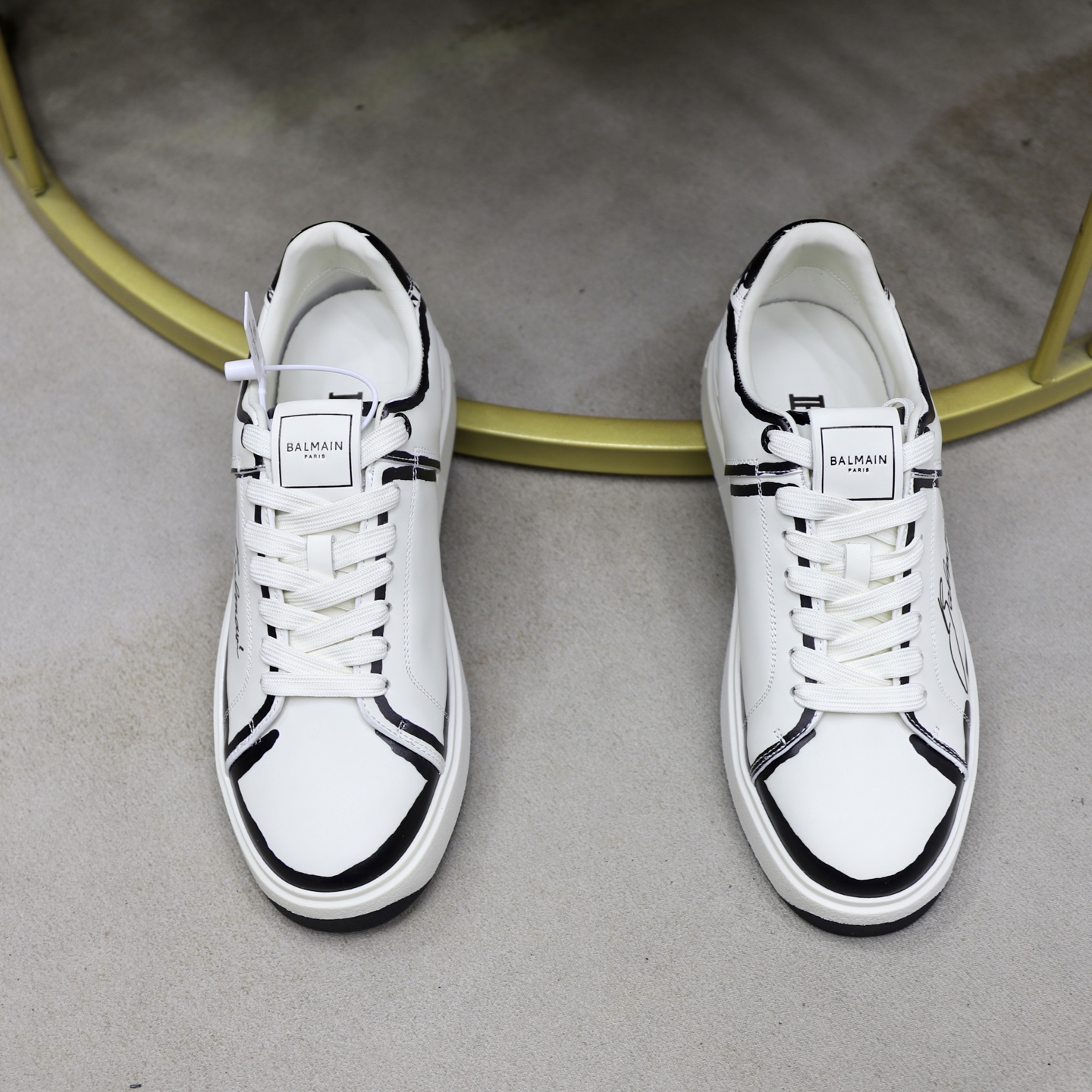 Balmain Men's White Leather Embossed Lace-Up Sneakers - Sizes 39-44 4 i1744733632534 9431 0 2