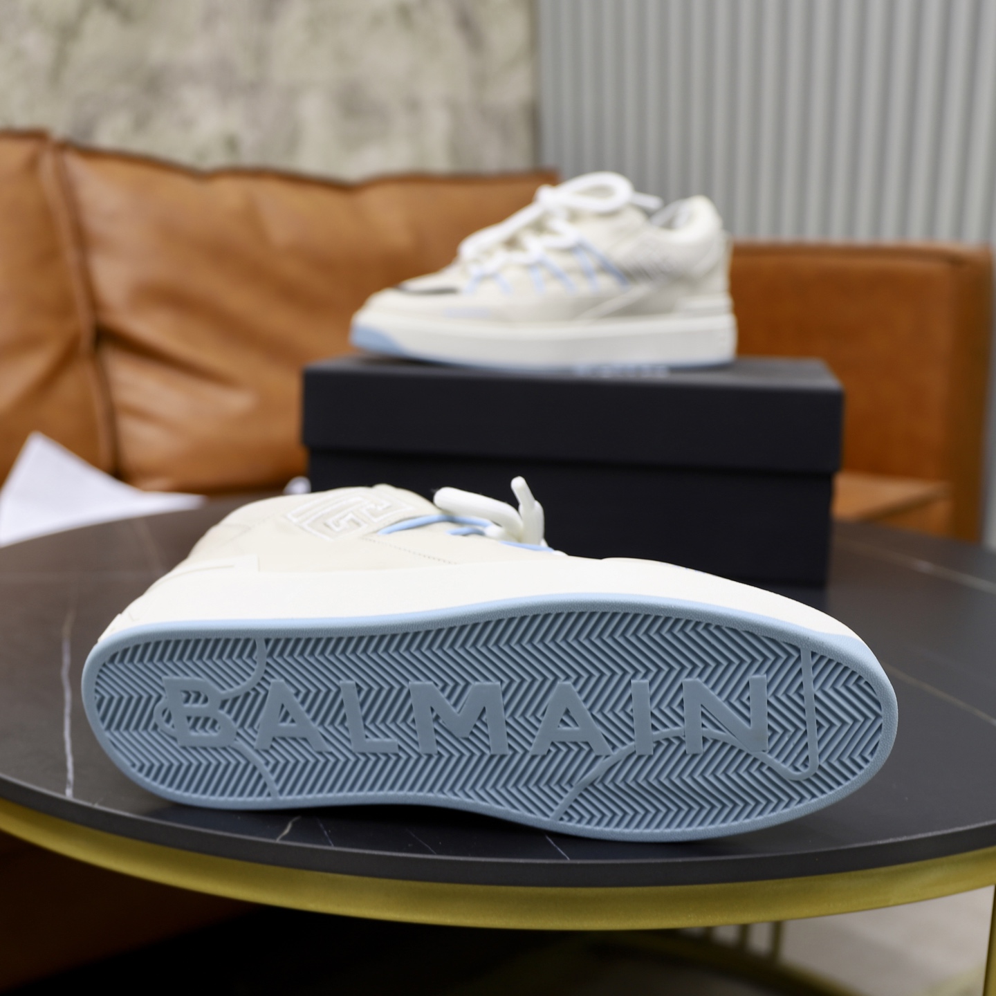 Balmain Men's Embossed Leather Slip-On Sneakers - Comfortable & Stylish 10 i1744733656346 8952 0 8