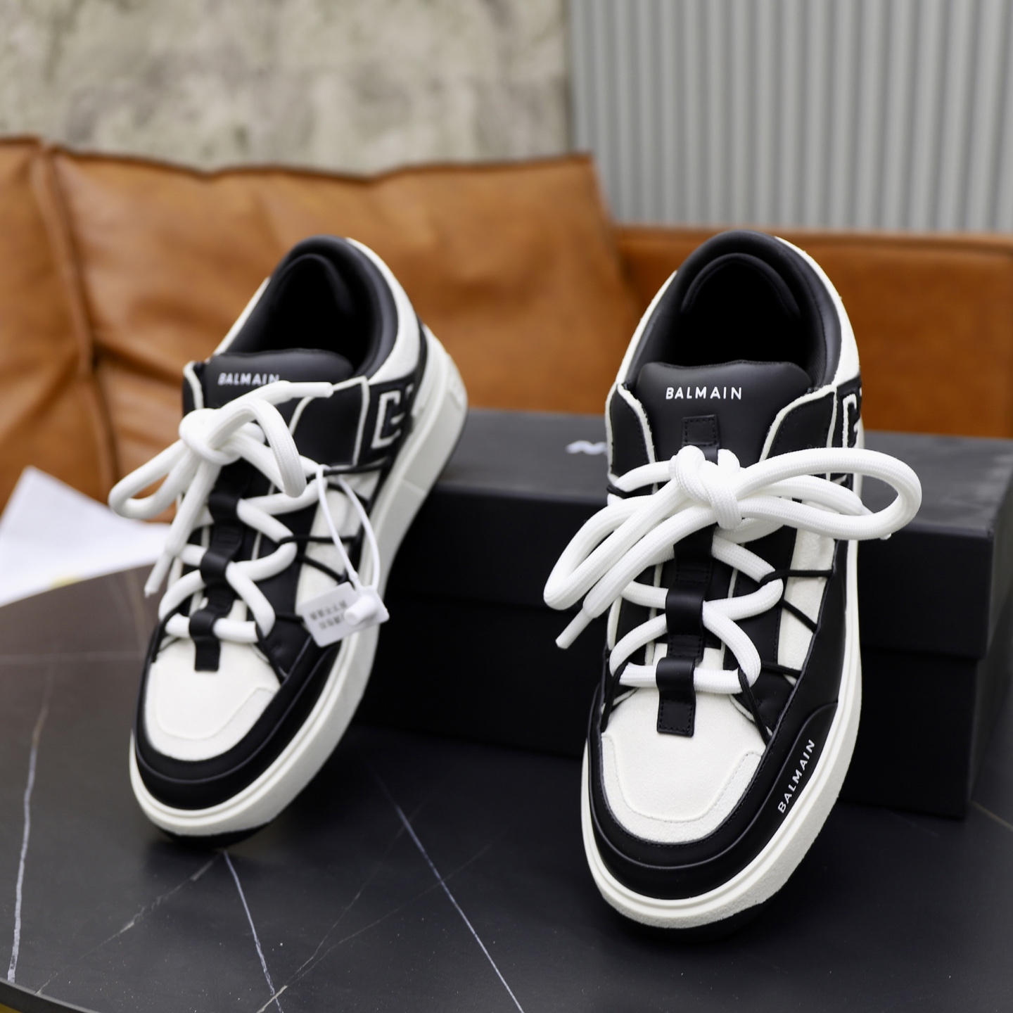 Balmain Men's Leather Embossed Slip-On Sneakers - Comfortable & Stylish 7 i1744733665947 9274 0 5