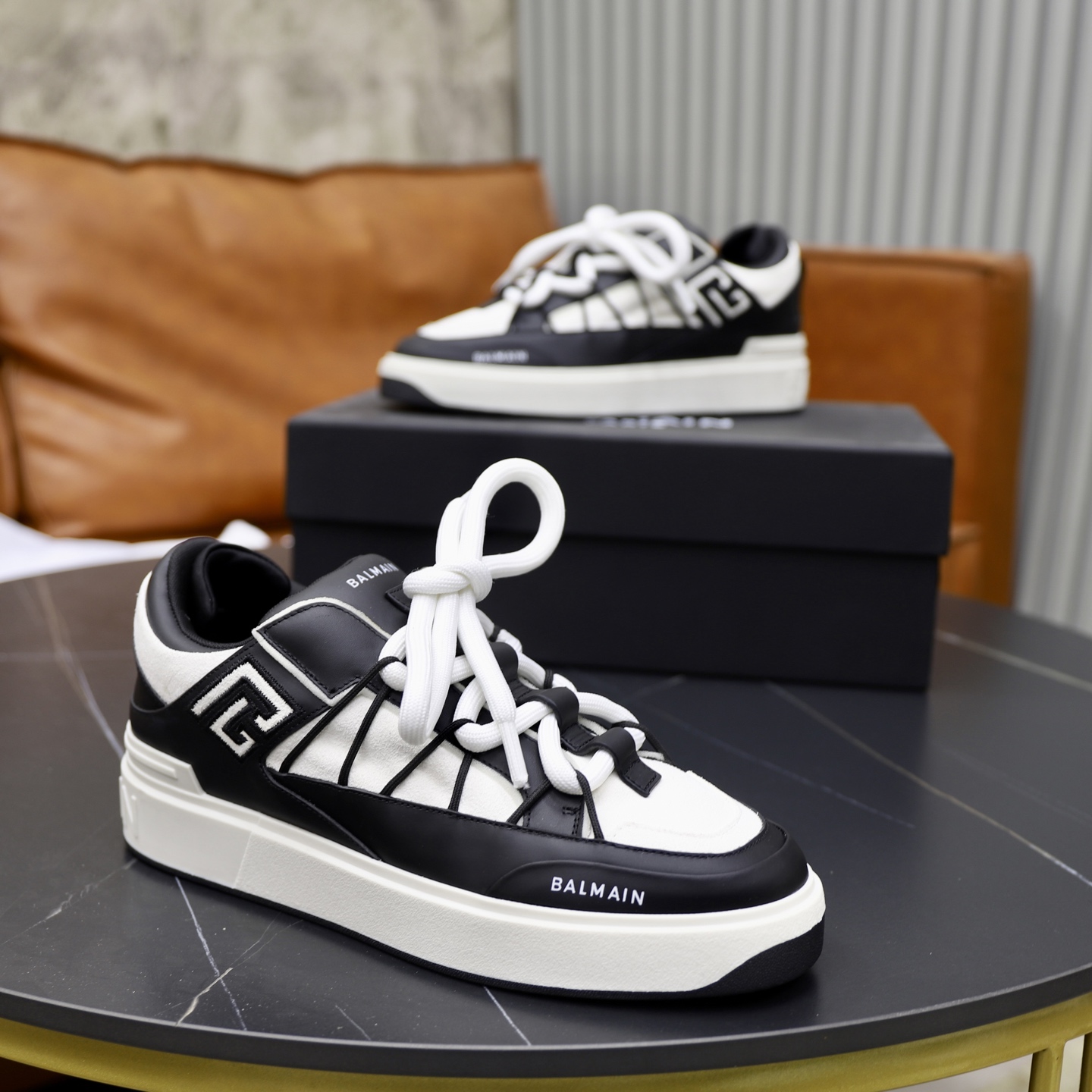 Balmain Men's Leather Embossed Slip-On Sneakers - Comfortable & Stylish 9 i1744733665988 8014 0 7