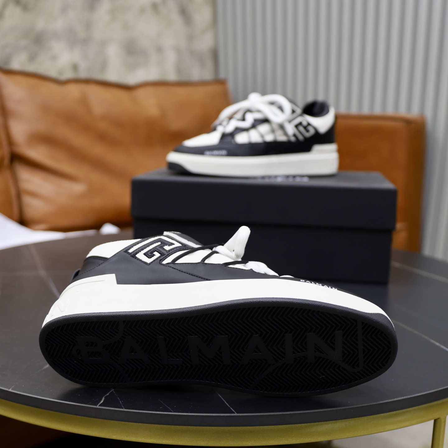 Balmain Men's Leather Embossed Slip-On Sneakers - Comfortable & Stylish 10 i1744733667086 1679 0 8