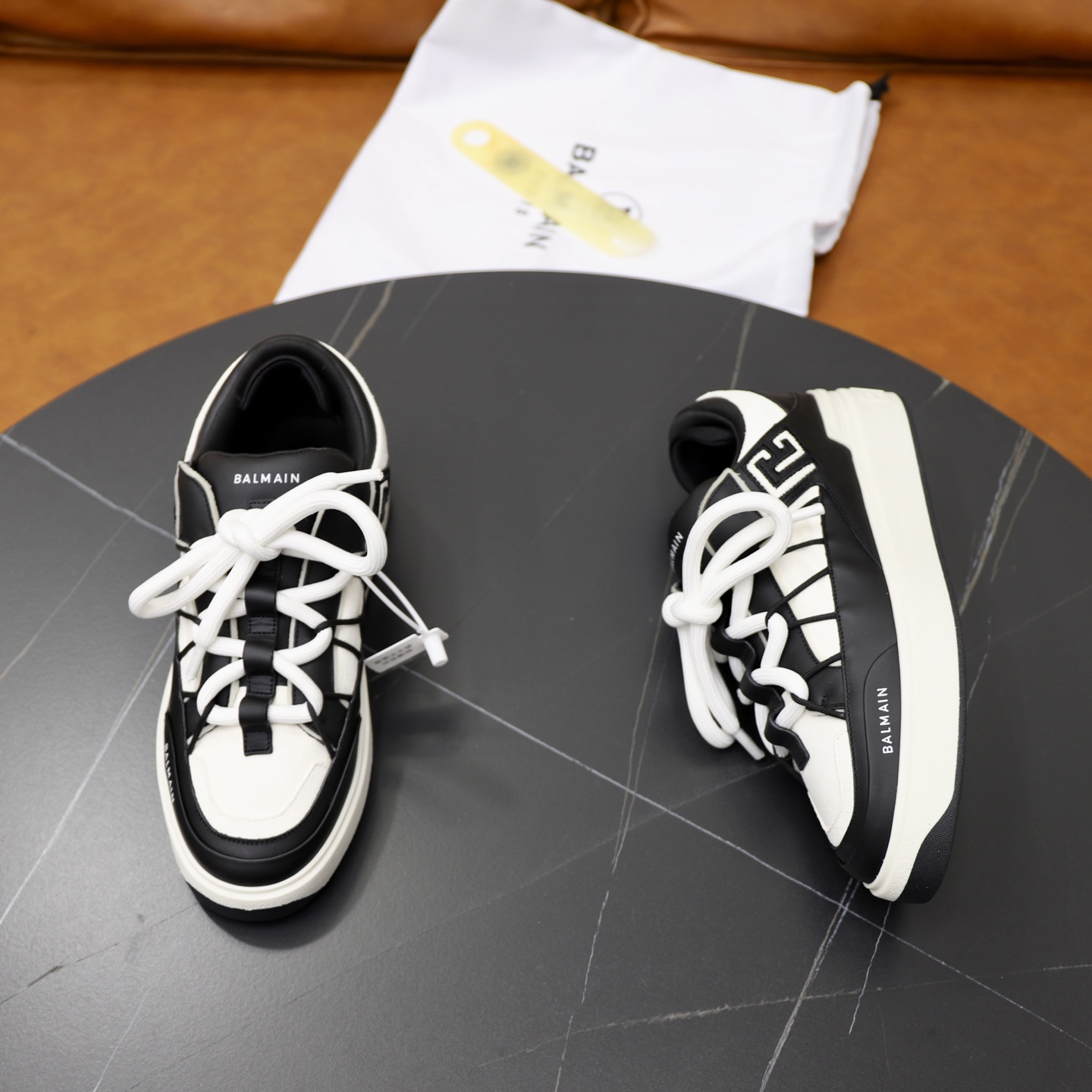 Balmain Men's Leather Embossed Slip-On Sneakers - Comfortable & Stylish 8 i1744733667152 513 0 6