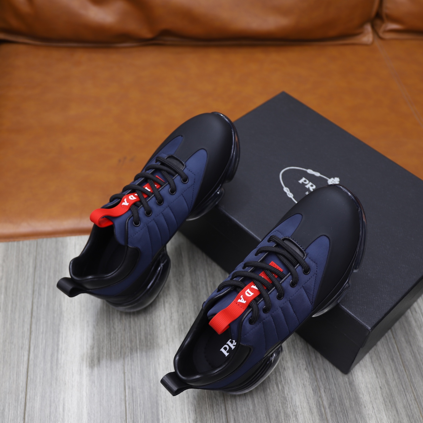 Prada Men's Leather & Fabric Cushioned Sneakers - Classic Comfort 10 i1744820177242 2753 0 8