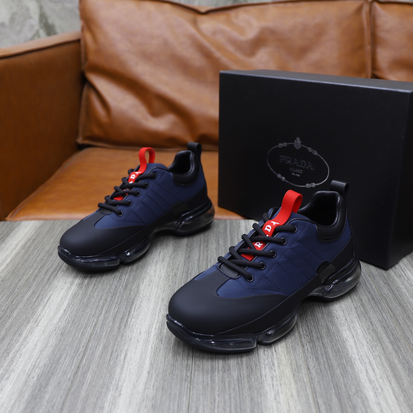 Prada Men's Leather & Fabric Cushioned Sneakers - Classic Comfort 6 i1744820177342 5018 0 4