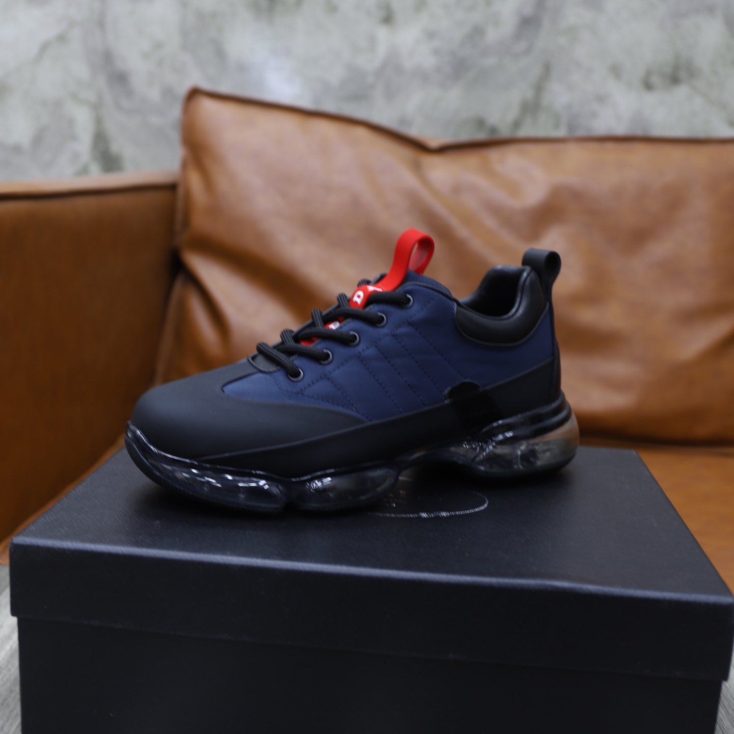 Prada Men's Leather & Fabric Cushioned Sneakers - Classic Comfort 7 i1744820178557 1685 0 5