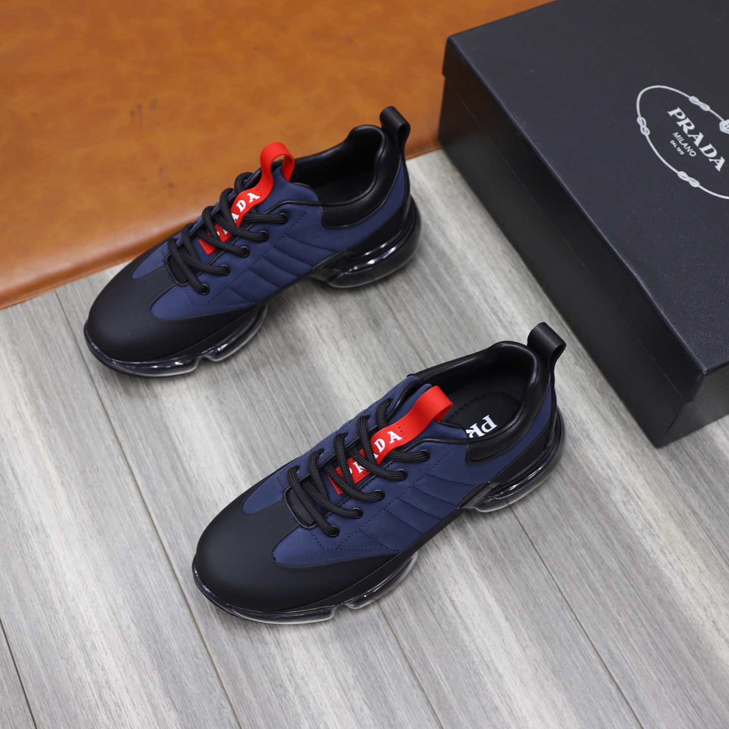 Prada Men's Leather & Fabric Cushioned Sneakers - Classic Comfort 4 i1744820178565 9057 0 2