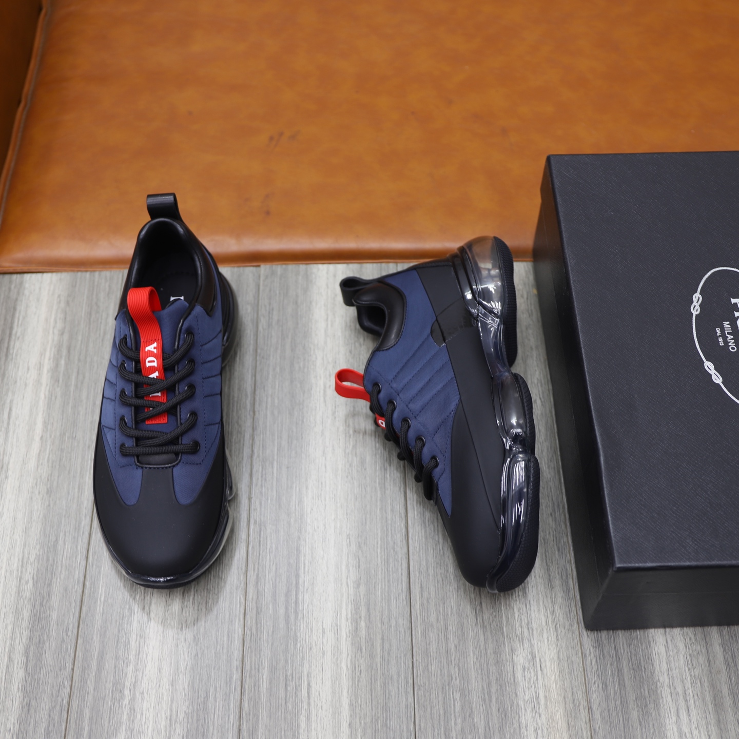 Prada Men's Leather & Fabric Cushioned Sneakers - Classic Comfort 3 i1744820178578 2674 0 1